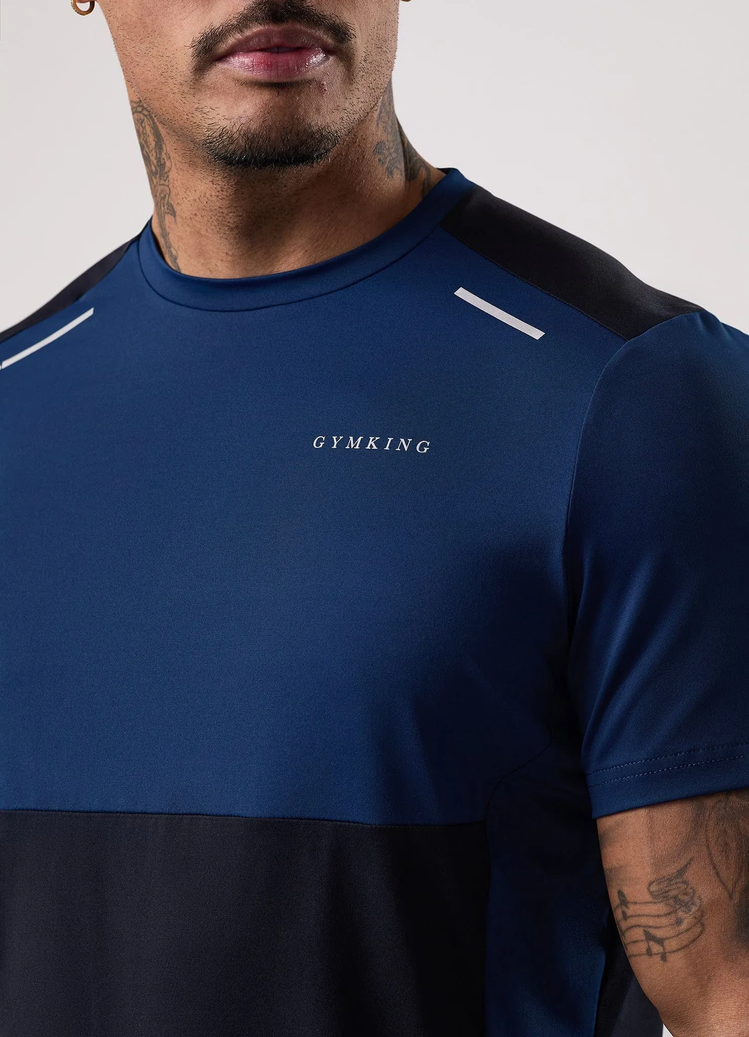 Stretchy Fit Gym King Advance Tee - Navy / Estate Blue