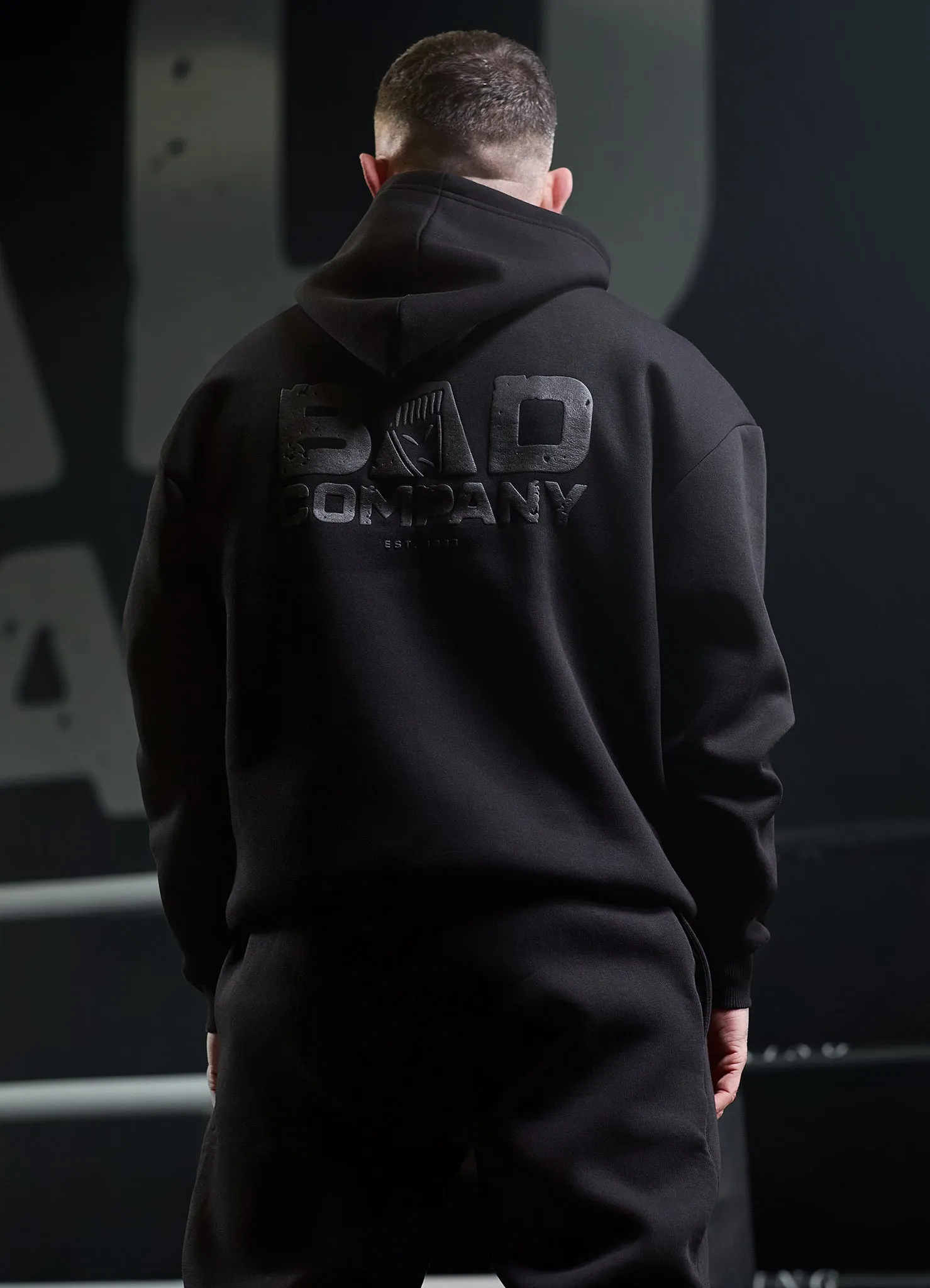 Chic Design Gym King Bad Company Fleece Hood - Black/Black