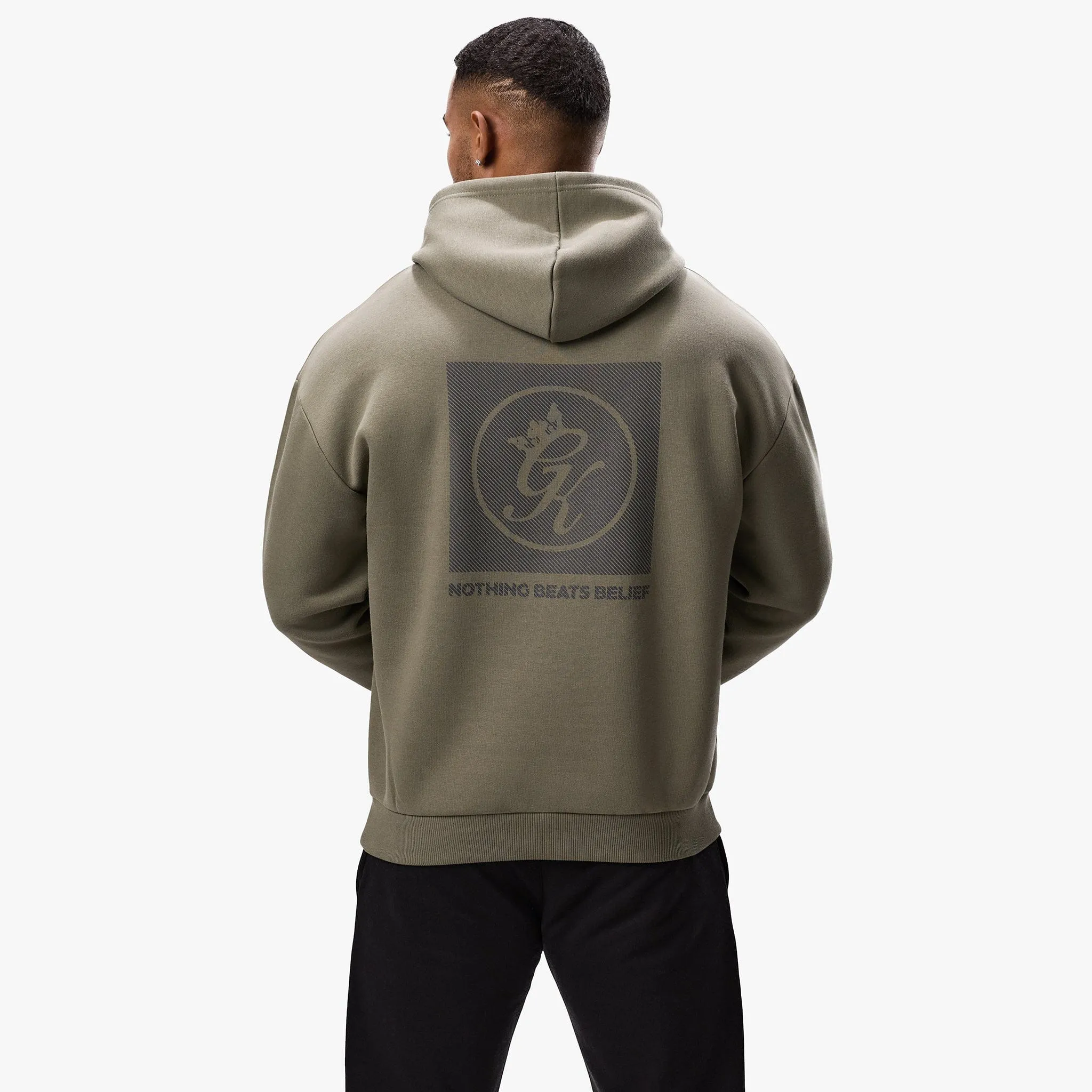 Casual Fashion product wedding guest charm Gym King Belief Fleece Hood - Khaki
