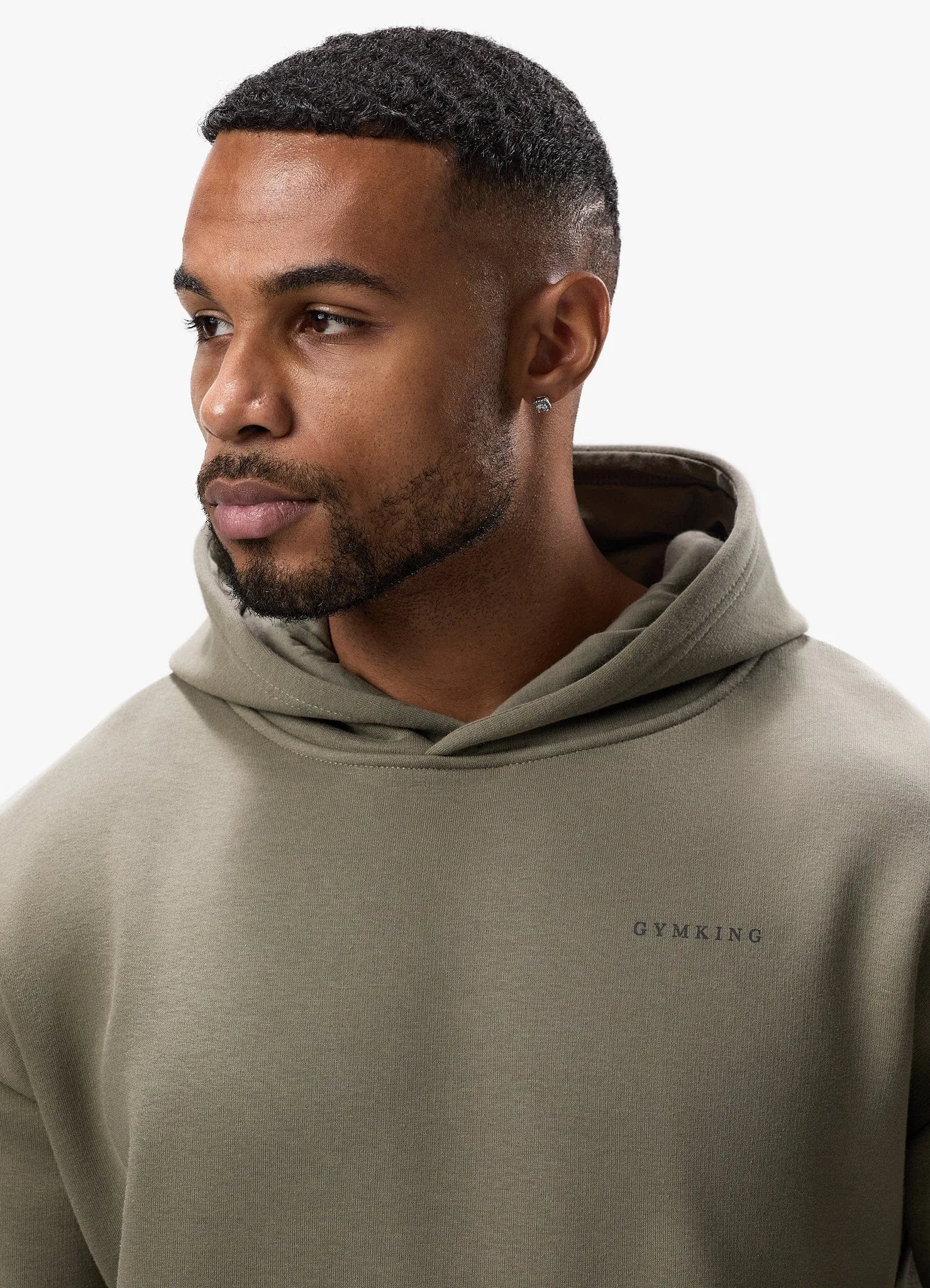 Gym King Belief Fleece Hood - Khaki Neutral Colors Breathable