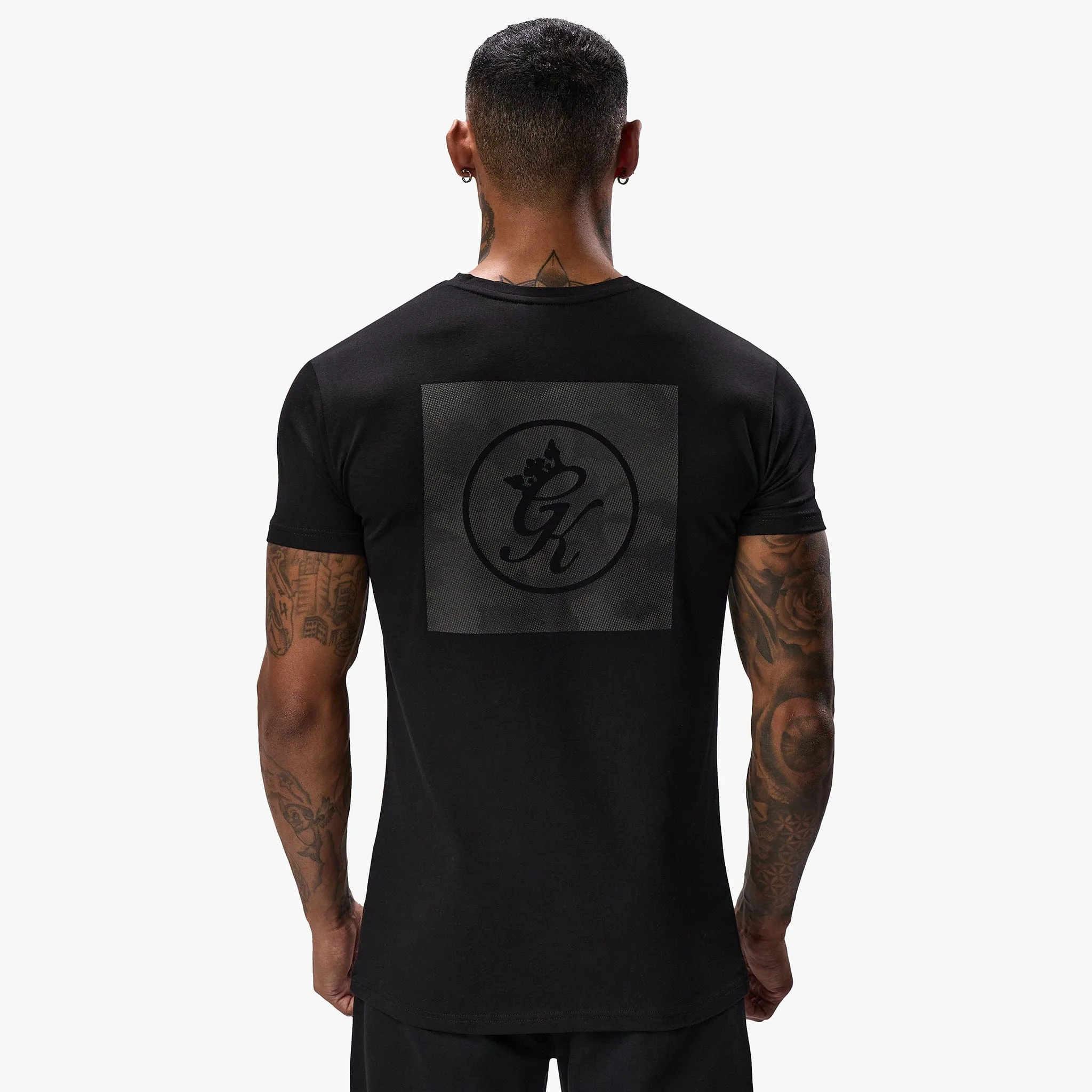 Cozy and Light Cool Style Gym King Box Logo Jersey Tee - Black