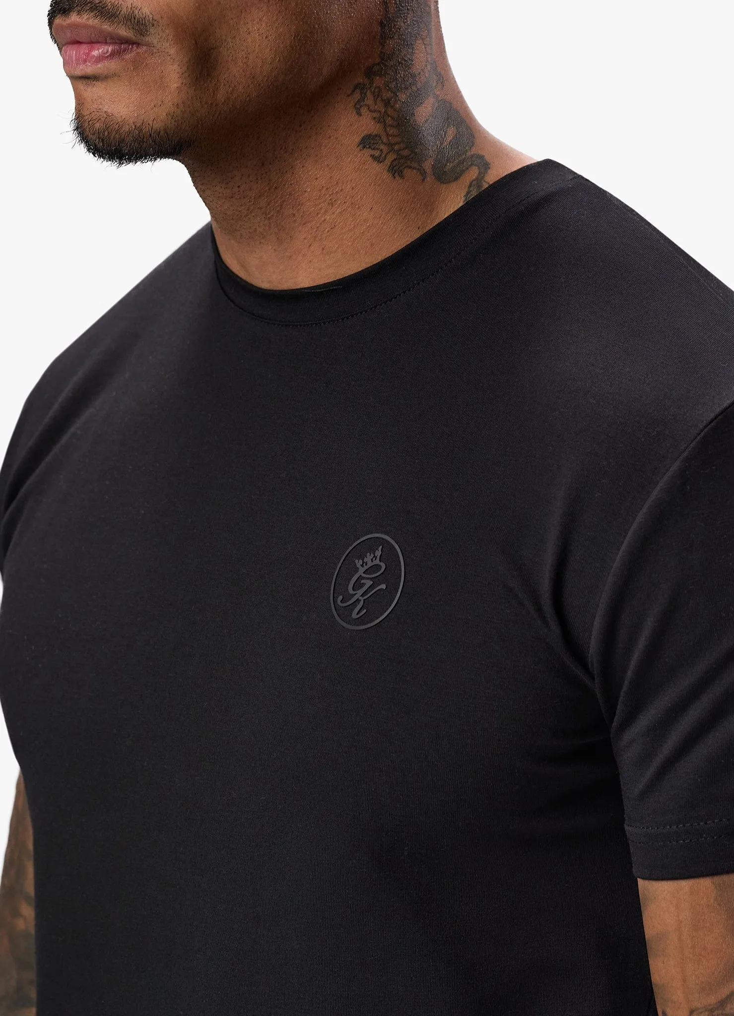 Gym King Box Logo Jersey Tee - Black Airflow Ventilation