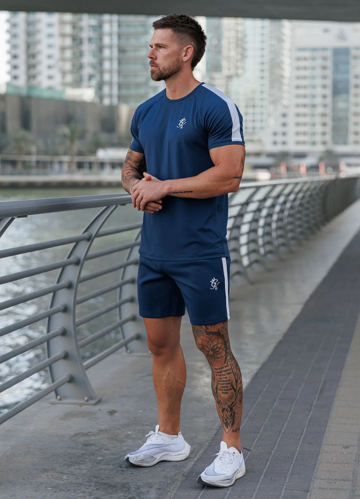 Gym King Core Plus Poly Tee - Moonlight Blue UltraLightweight TexturedWeavePattern