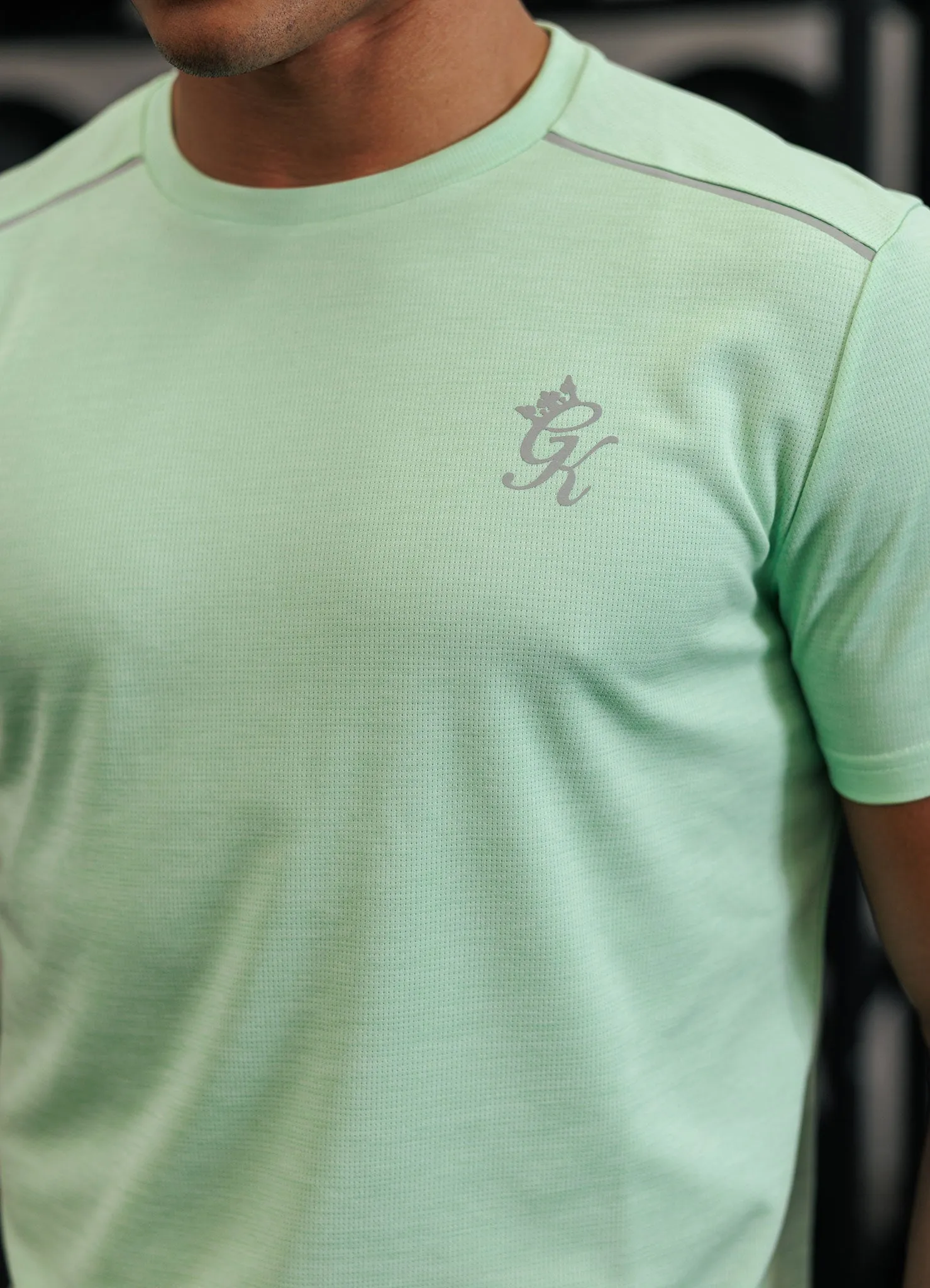 Raw Hem Finish Gym King Element Tee - Matcha Green Marl