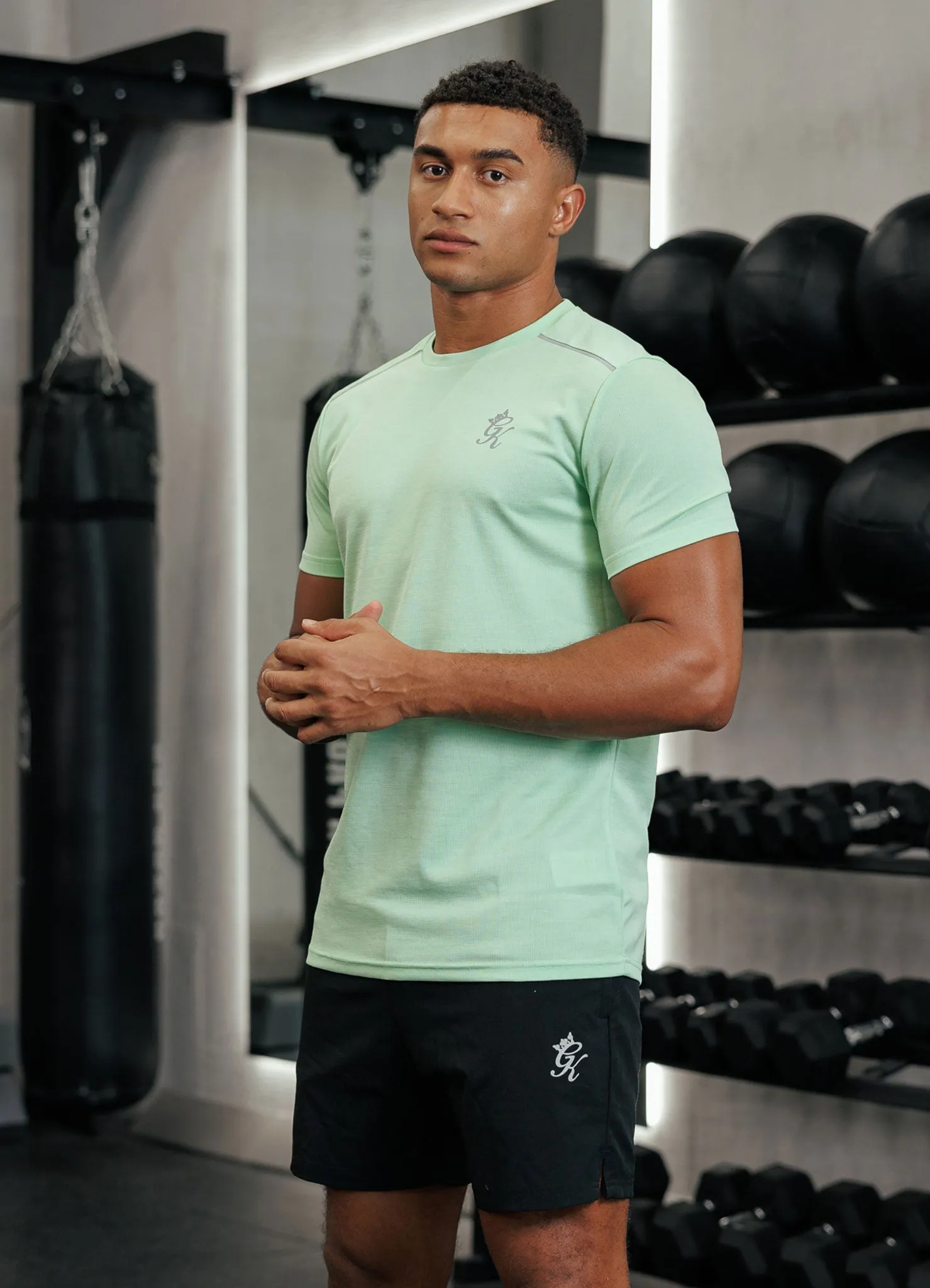 Gym King Element Tee - Matcha Green Marl Lightweight Design