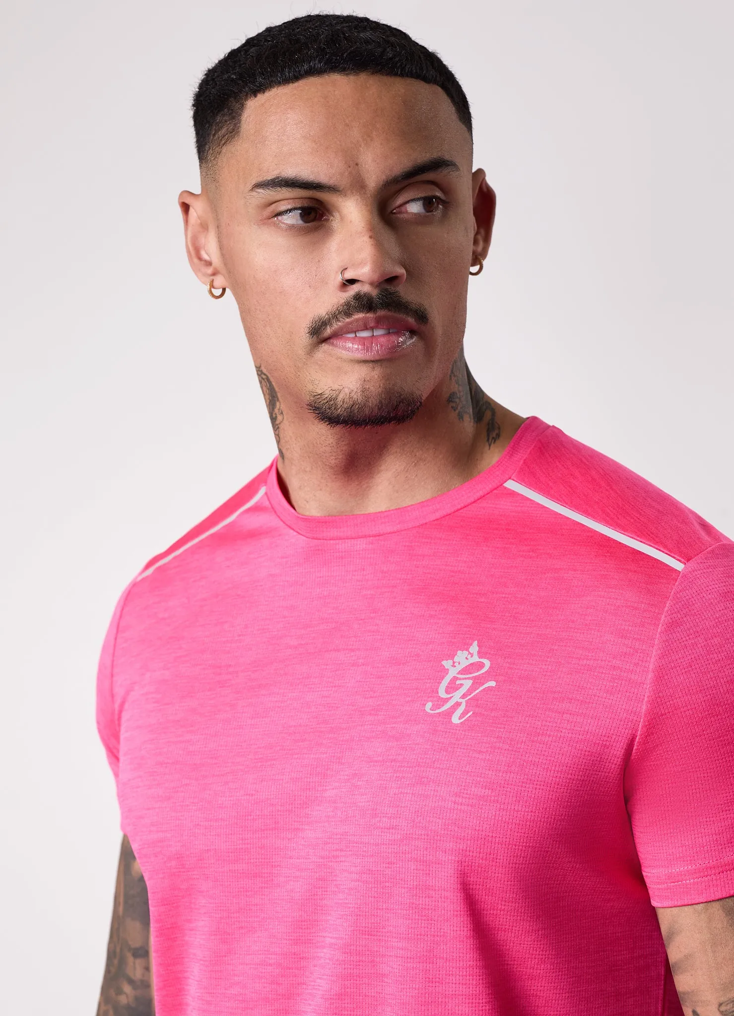 Gym king Element Tee - Tropical Pink Marl sporty and comfortable Fresh Outfit