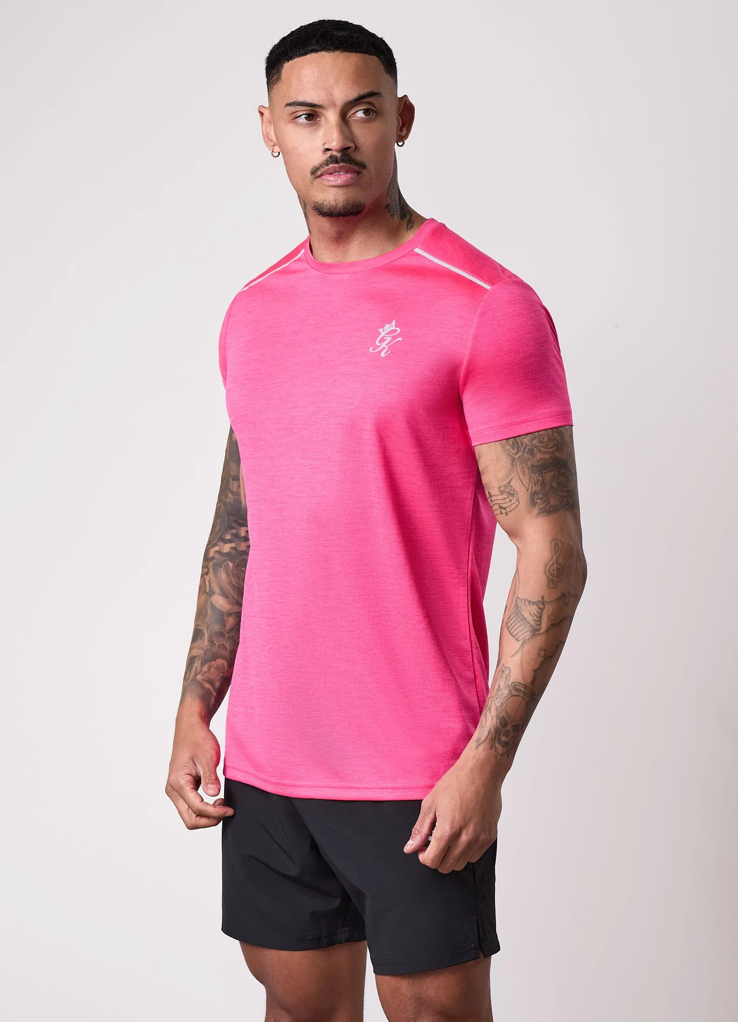 Gym king Element Tee - Tropical Pink Marl SunProtectionFabric Sun Protection