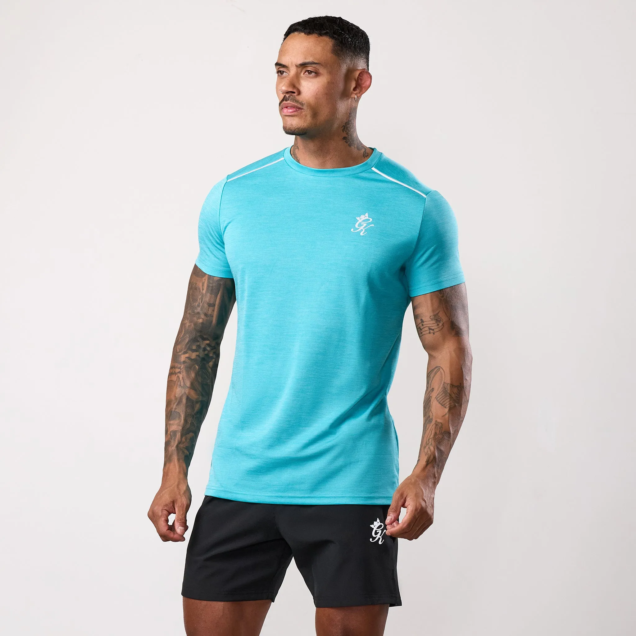 Gym King Element Tee - Turquoise Marl Chic Comfort Style