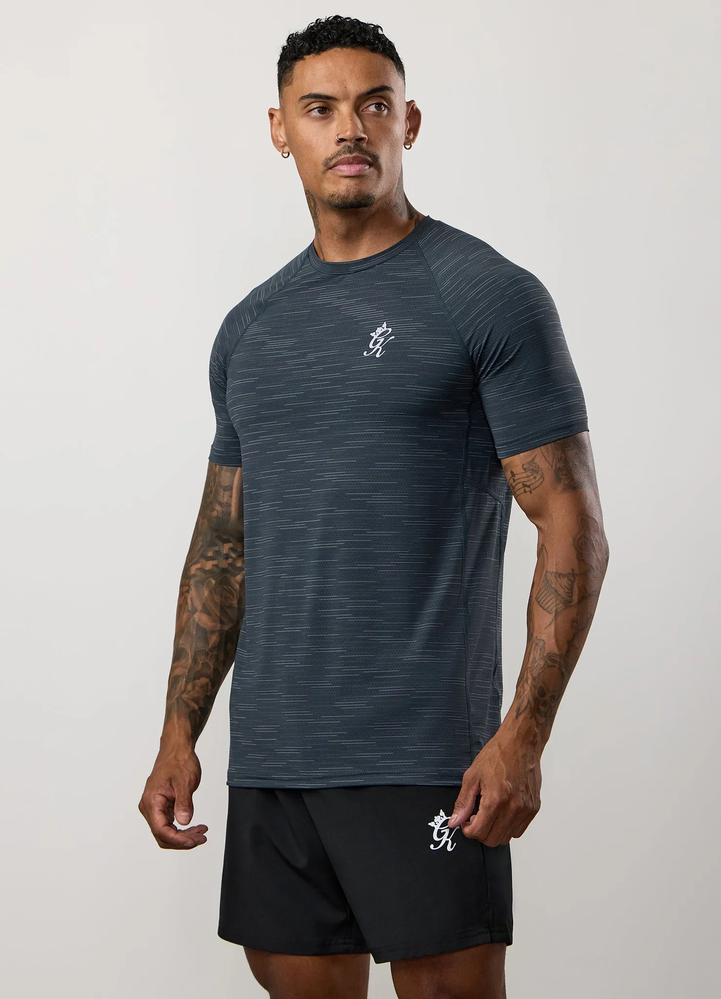 Gym King Energy Grindle Tee - Graphite Grindle Quick Dry Wear Fit