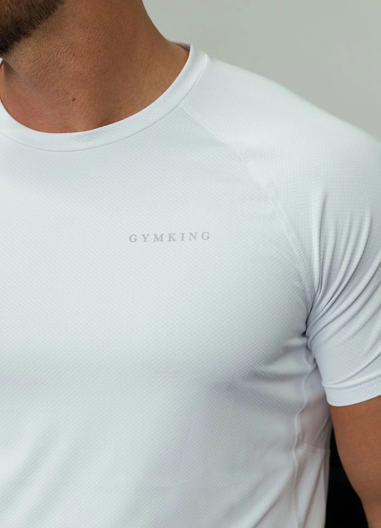 Organic Cotton Blend Gym King Energy Linear Tee - White