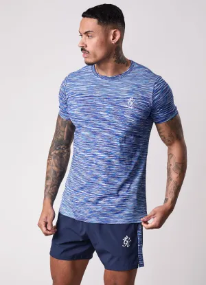 Gym King Energy Seamless Space Dye Tee - Galactic Blue Multi Simple Wear Street Smart Look
