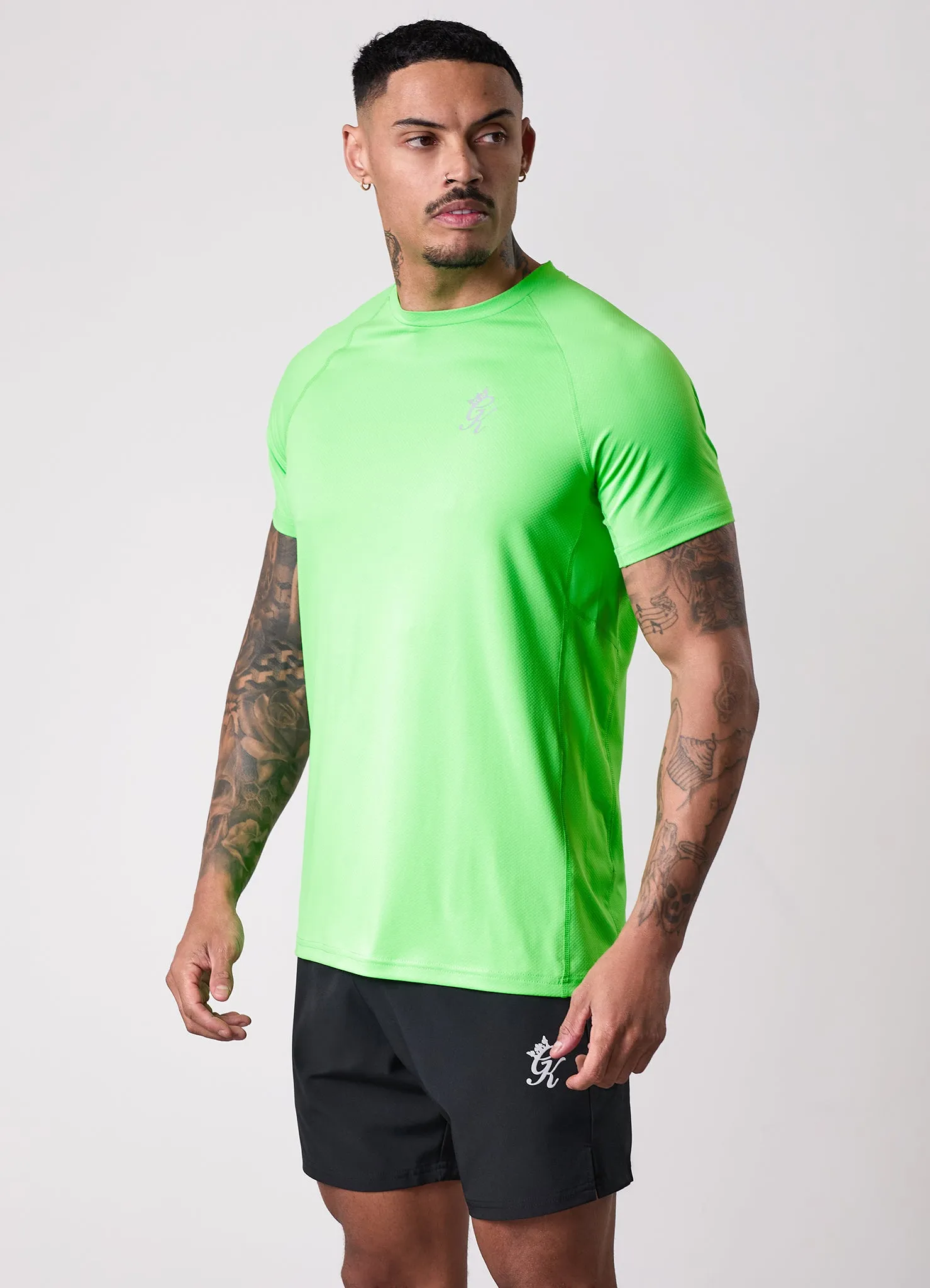 Gym King Energy Tee - Kiwi Green Reinforced Collar