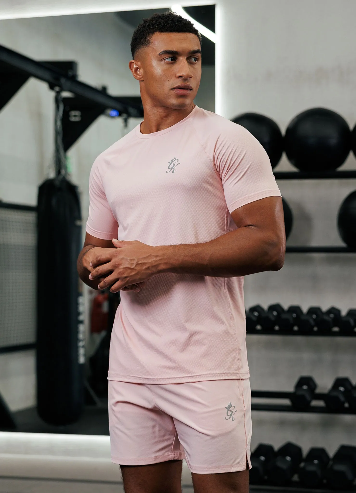 Gym King Energy Tee - Light Pink Running Speed Eco Certified Textile