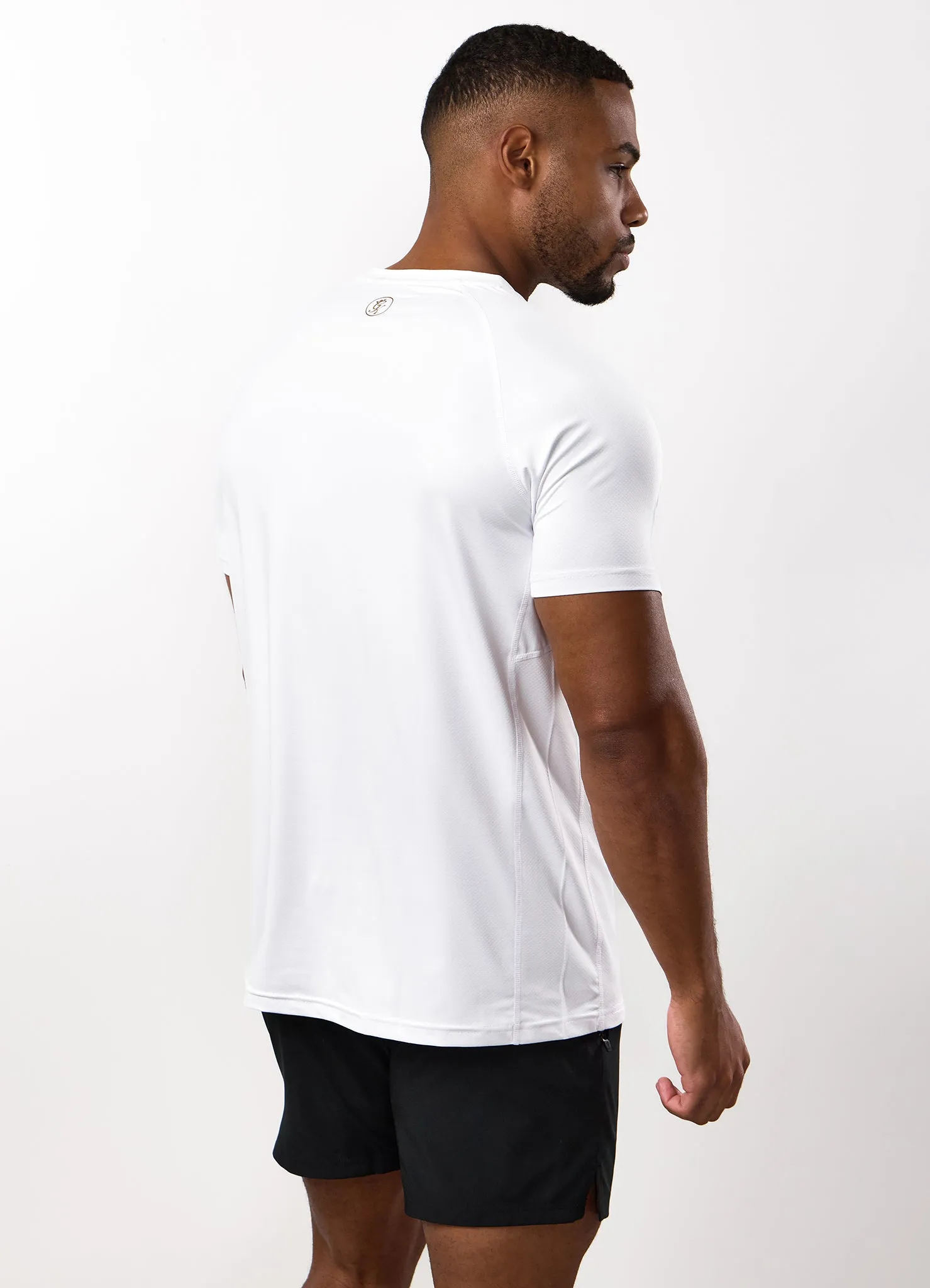 Gym King Energy Tee - White/Gold Sophisticated Casual