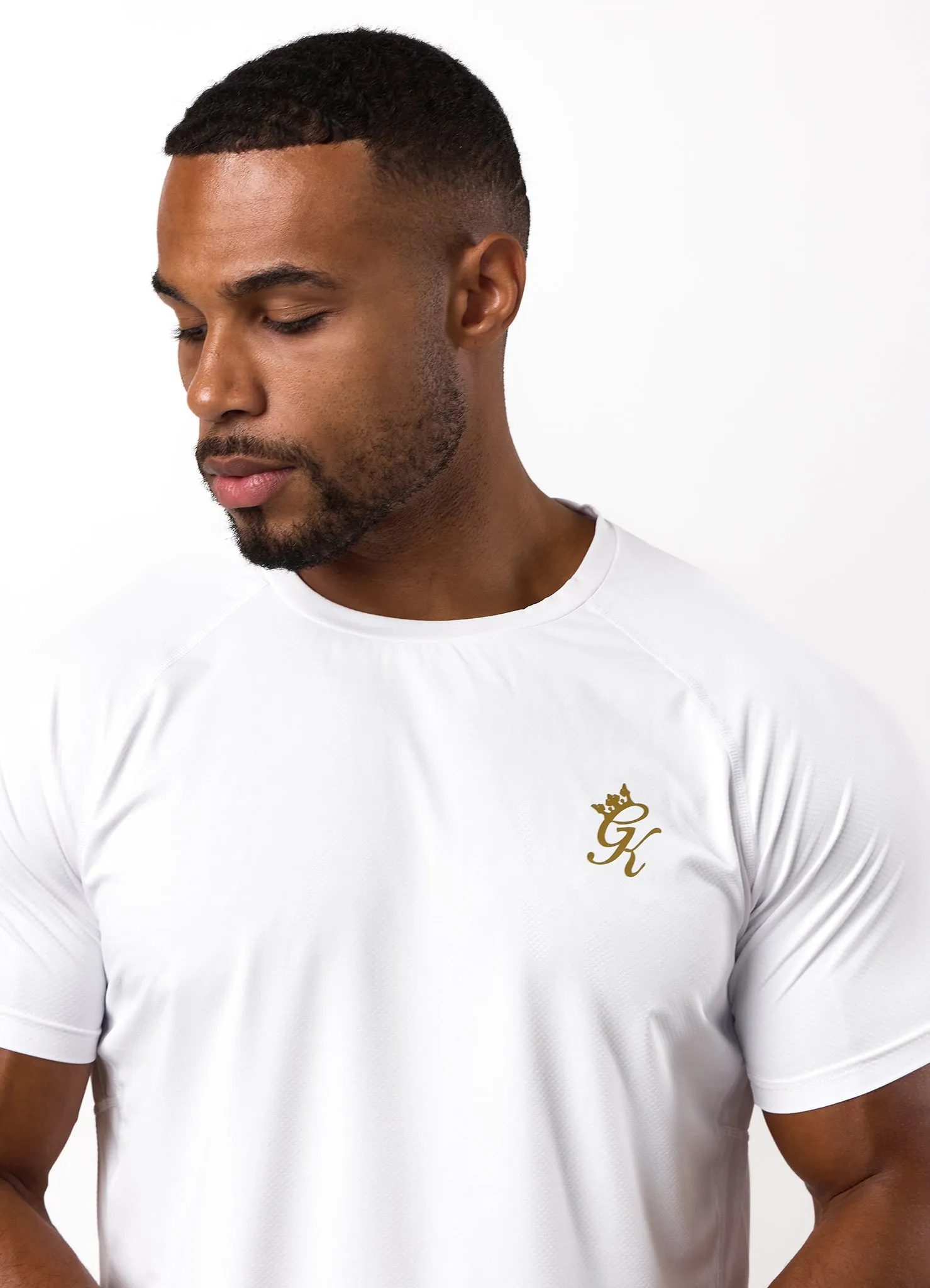 All-Day Comfort Wear Chic Fit Gym King Energy Tee - White/Gold