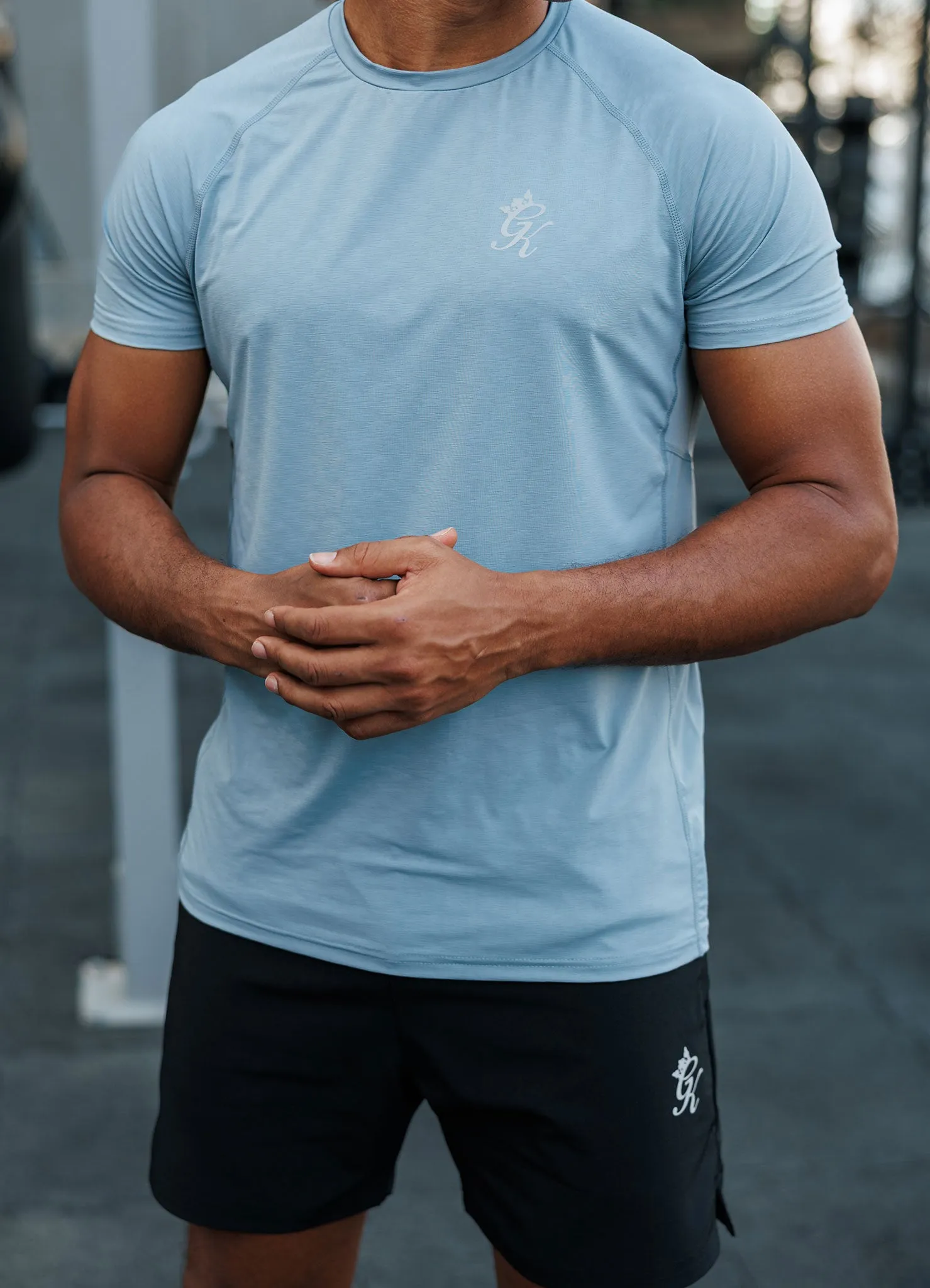 Basic Wear Vibrant Colors Gym king Energy Texture Tee - Dusk Blue