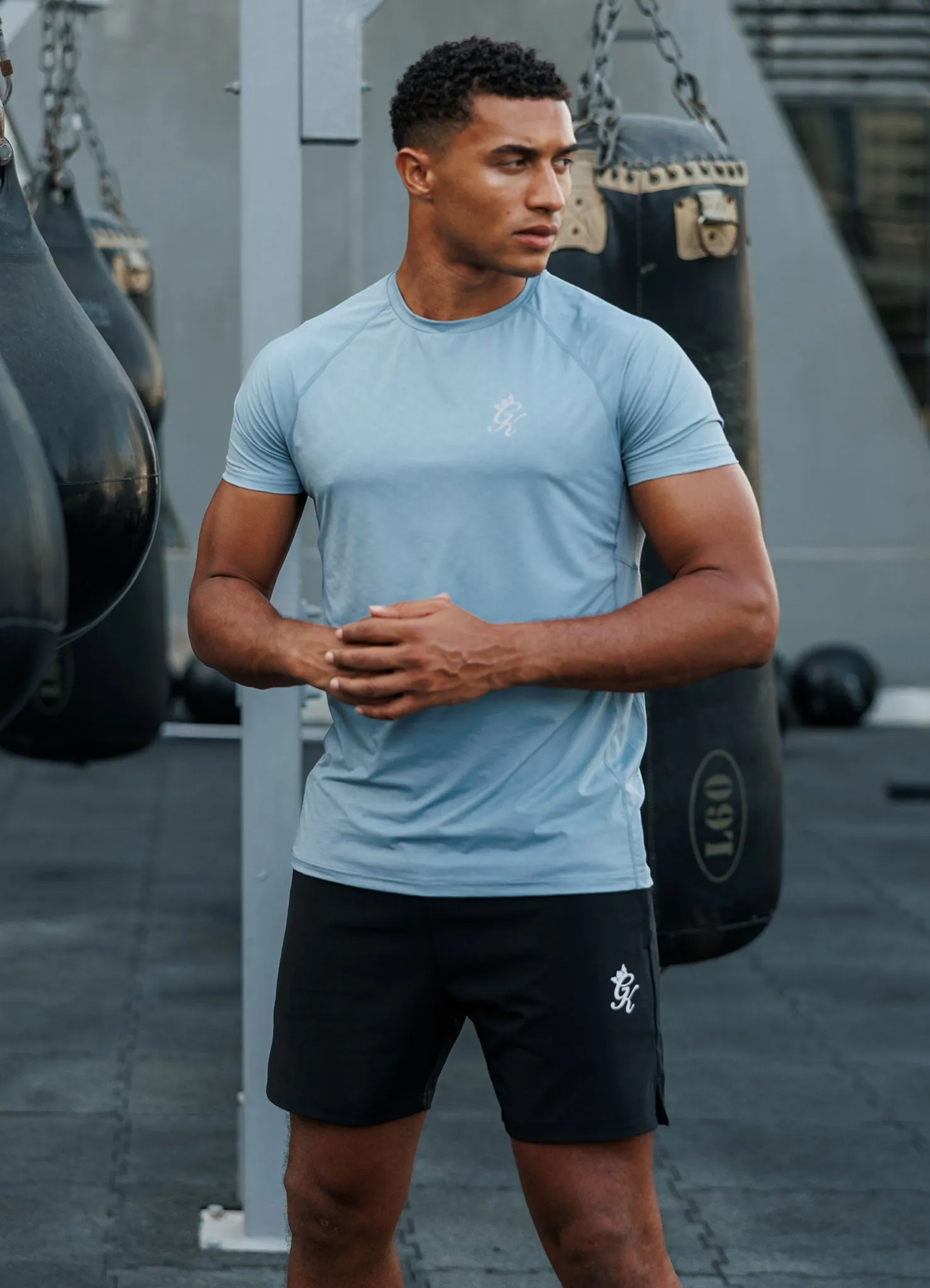 Glossy Look AllWeatherComfort Gym king Energy Texture Tee - Dusk Blue