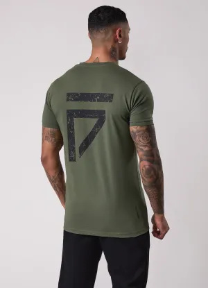 Breathable Performance Wear Modern Twist Gym King Fight Division Tee - Deep Olive