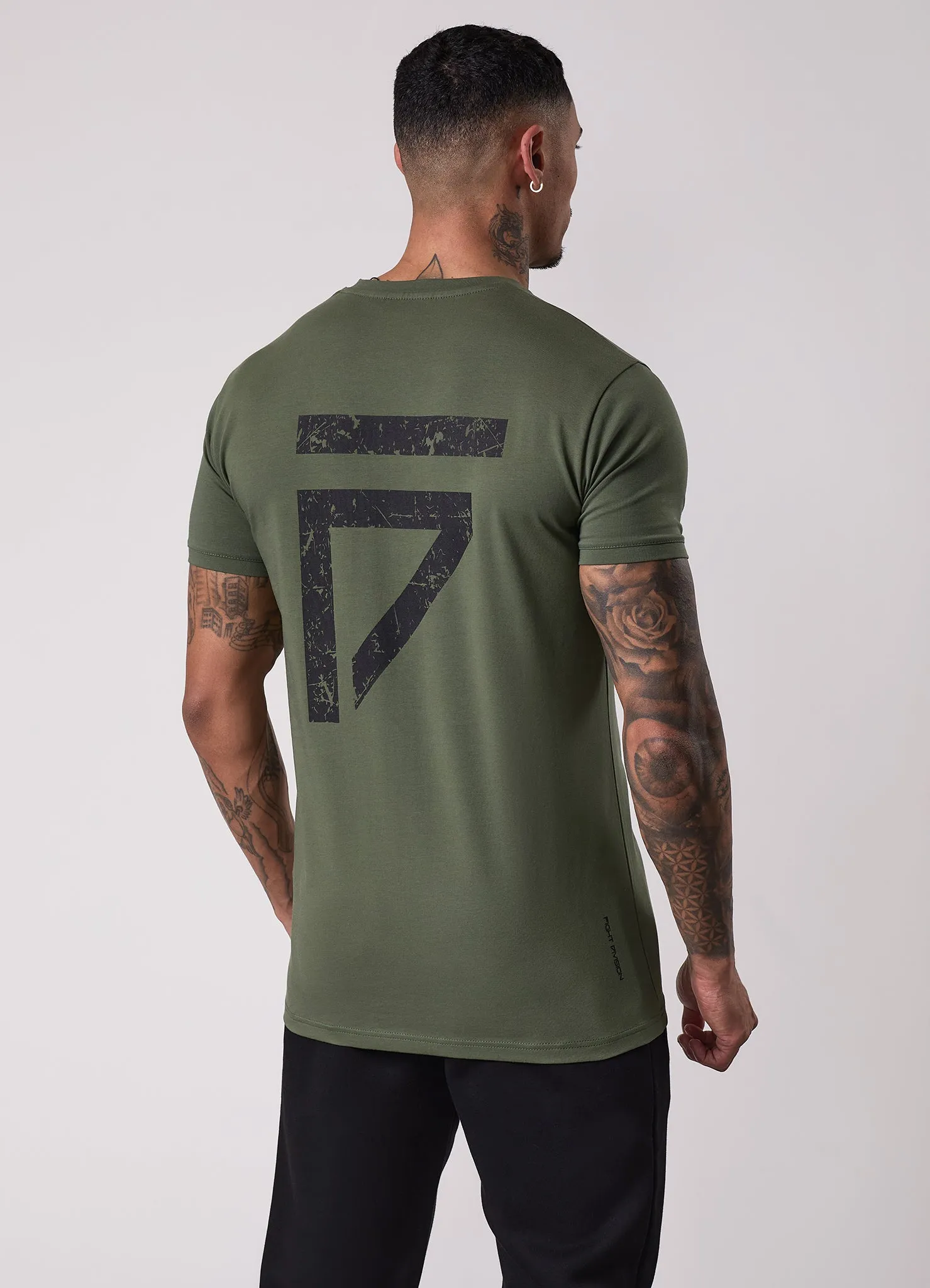 Breathable Performance Wear Modern Twist Gym King Fight Division Tee - Deep Olive