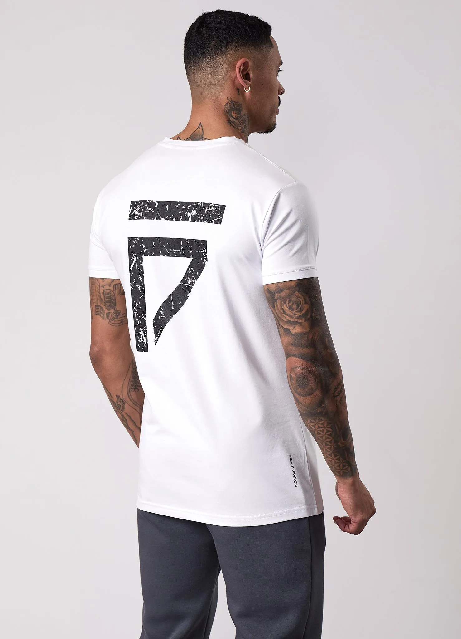 Wrinkle Free Fabric Chic Gym King Fight Division Tee - White