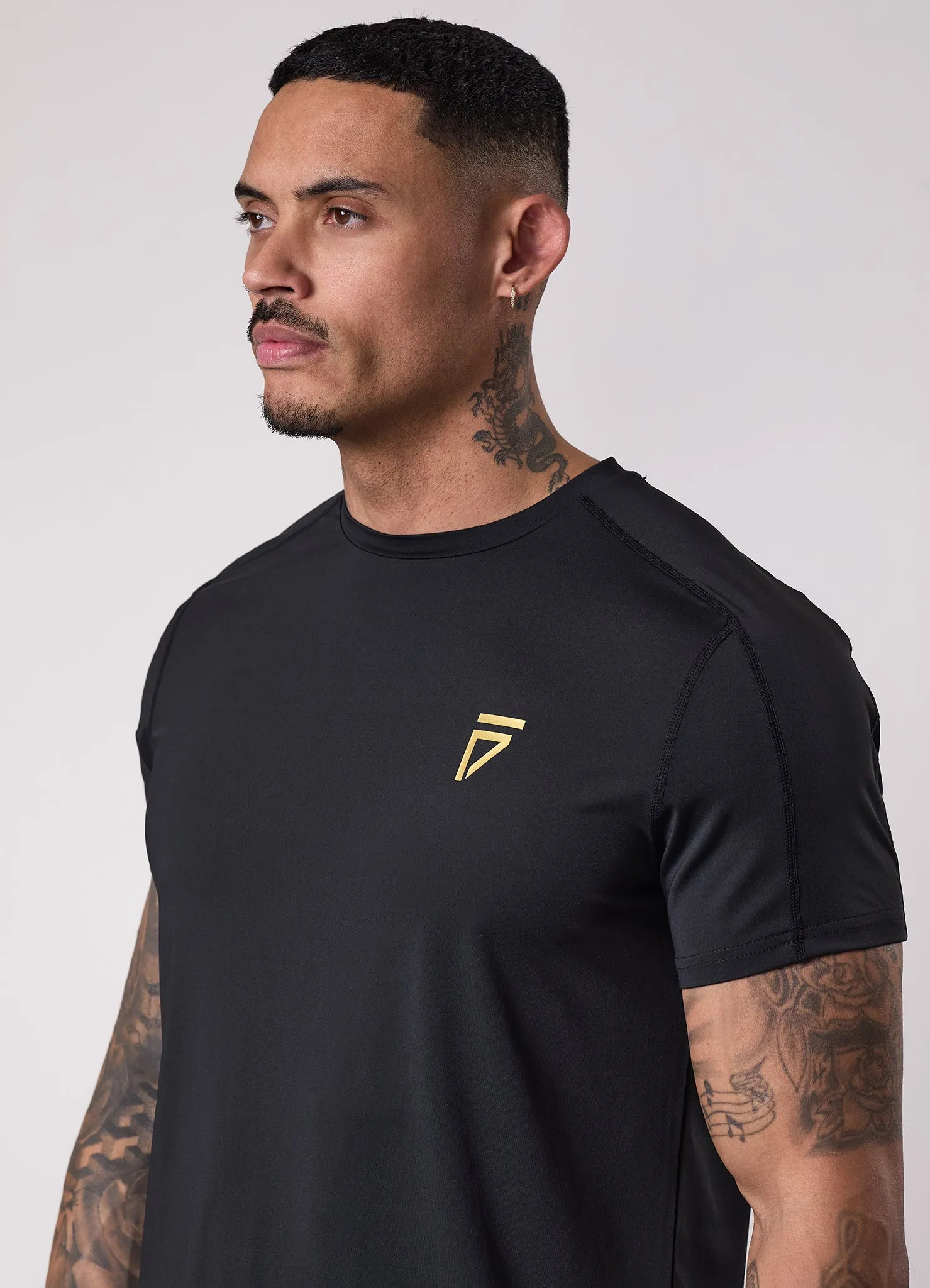 Gym King Fight Division Training Tee - Black/Gold back to school proper length
