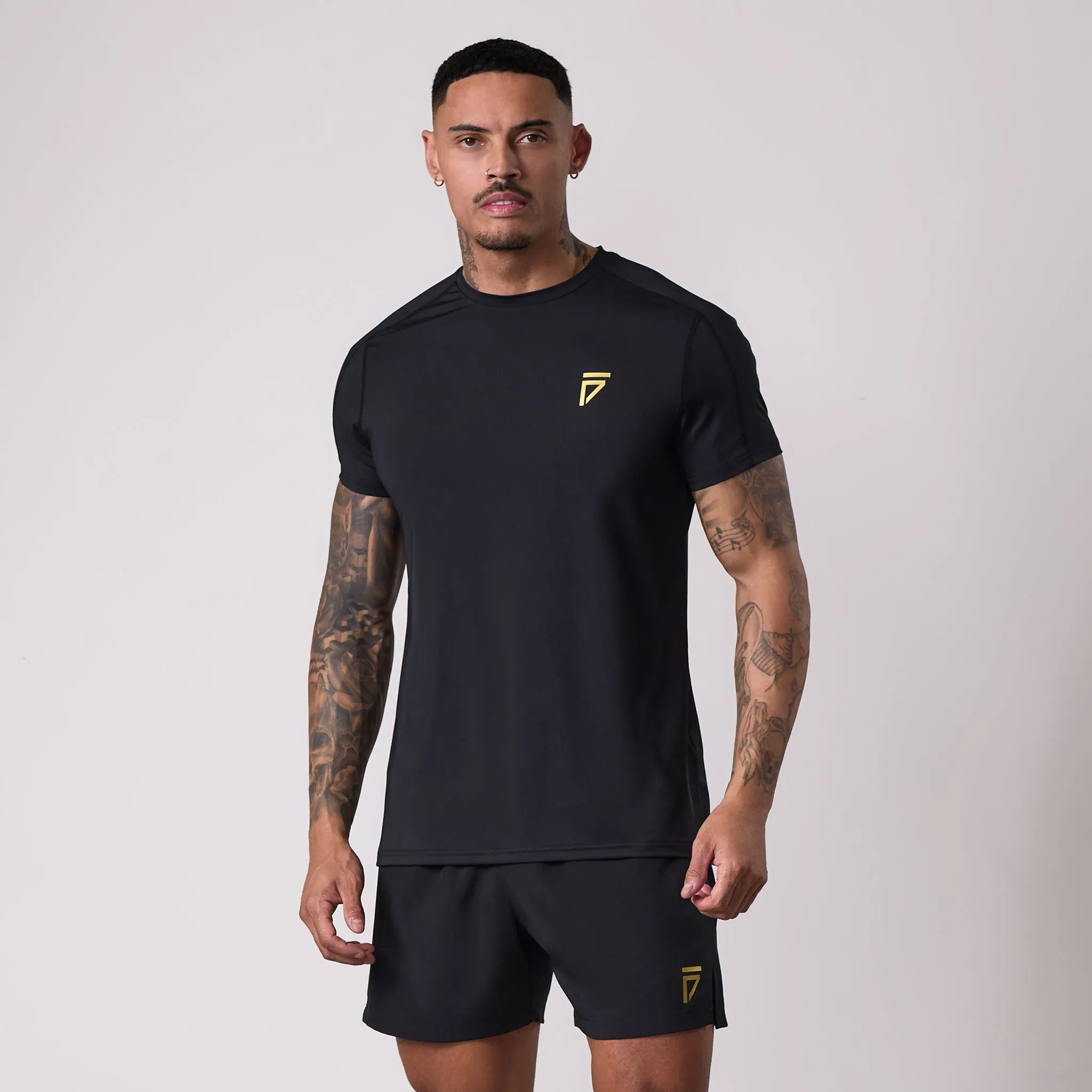Gym King Fight Division Training Tee - Black/Gold Street Casual Breathable fabric