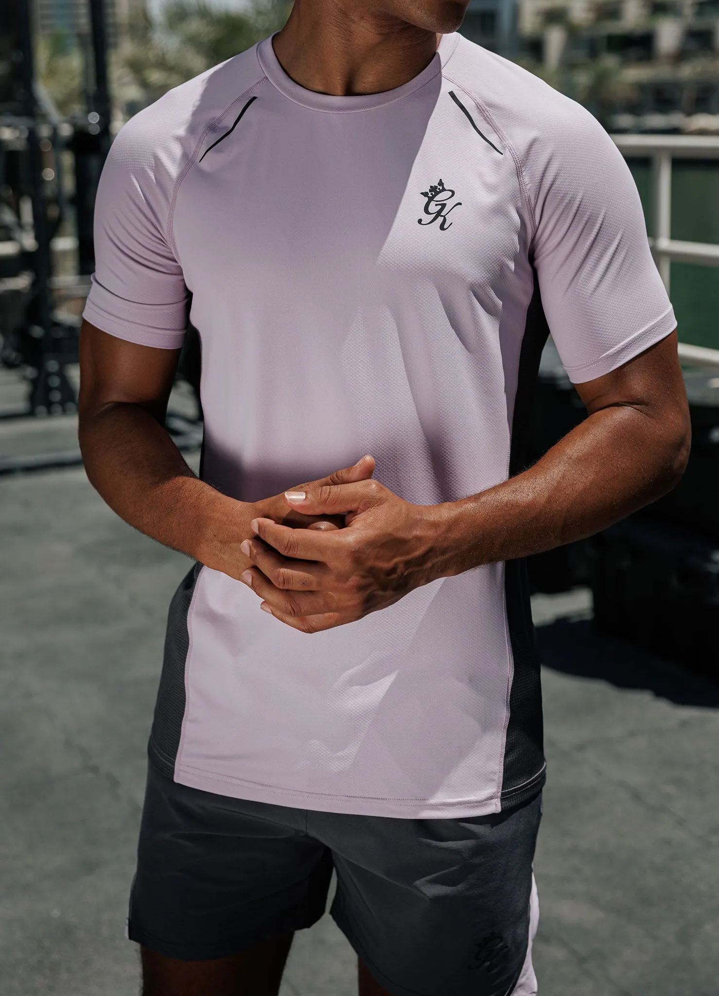 Striped modernity Trendy Tops Gym King Flex 2.0 Tee - Dusky Lilac/Graphite