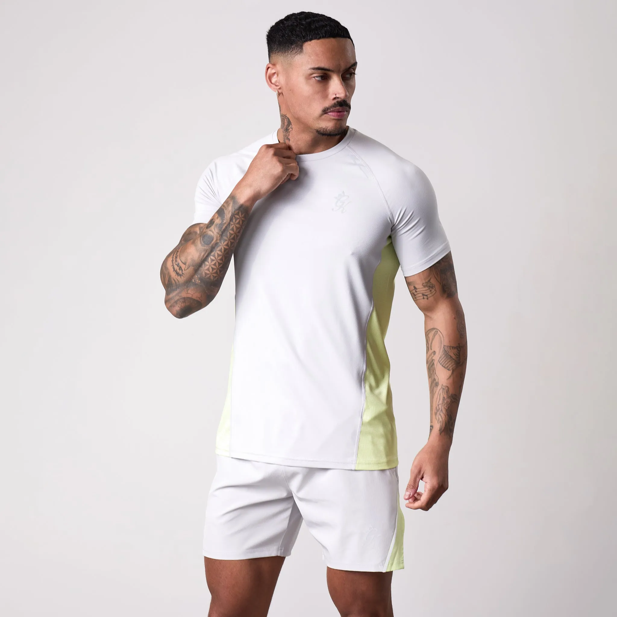 Summer Favorite Gym King Flex 2.0 Tee - Light Grey/Sherbet Lime