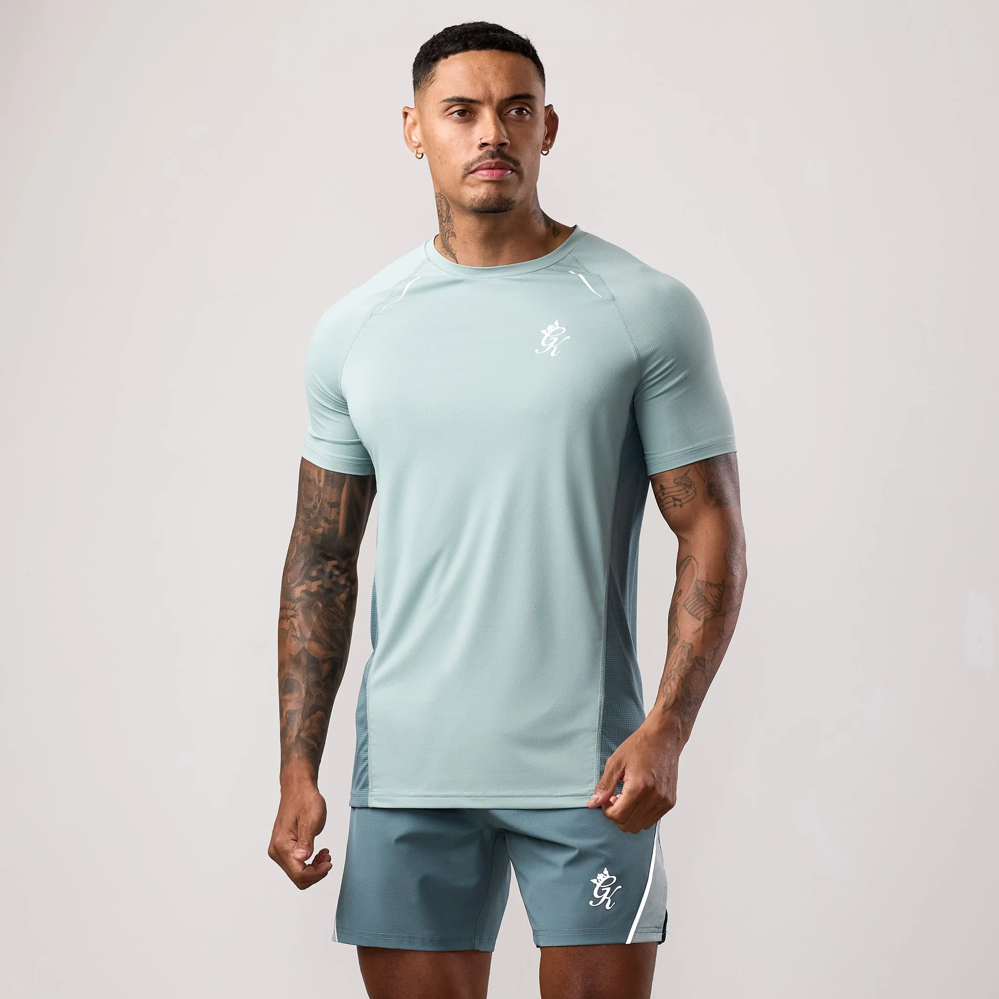 Casual Vibes Fashion-Forward Look Gym King Flex 2.0 Tee - Silver Blue/Petrol Blue