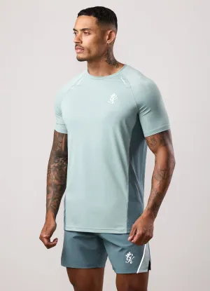 Gym King Flex 2.0 Tee - Silver Blue/Petrol Blue Fashion-Forward Fit