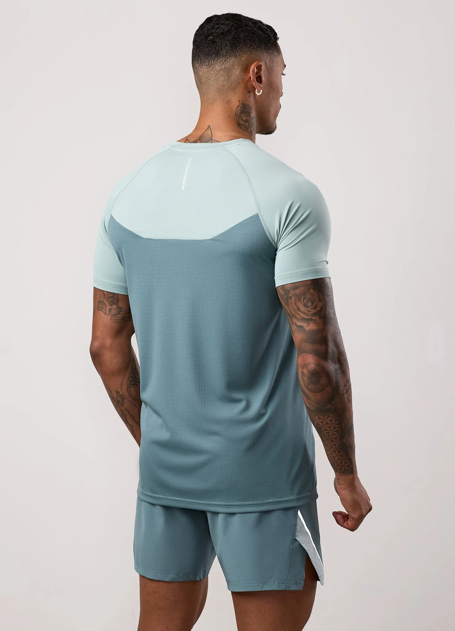 City Smart Gym King Flex 2.0 Tee - Silver Blue/Petrol Blue
