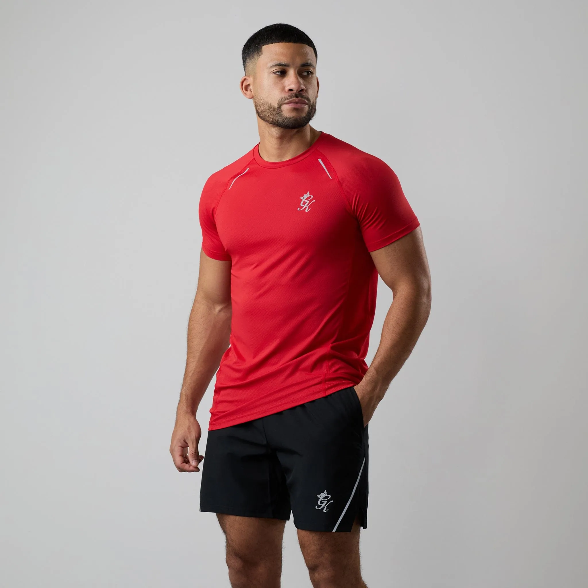 All Day Flex Non Restrictive Cut Gym King Flex 2.0 Tee - True Red