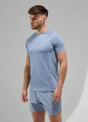 Quick-Drying Shirt Summer Casual Gym King Focus Camo Knit Tee - Dusk Blue