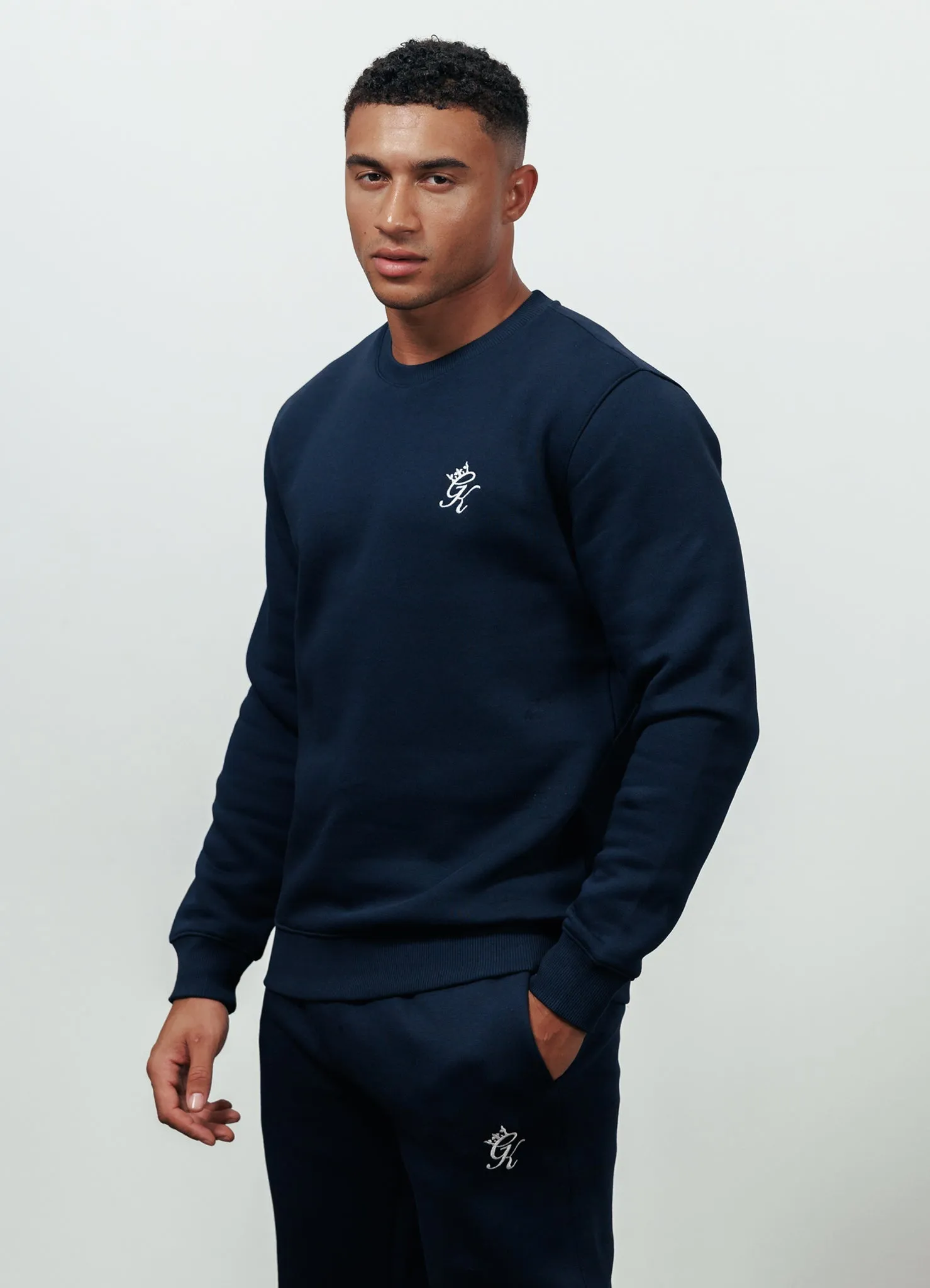 Timeless Style Gym King Fundamental Fleece Crew - Navy