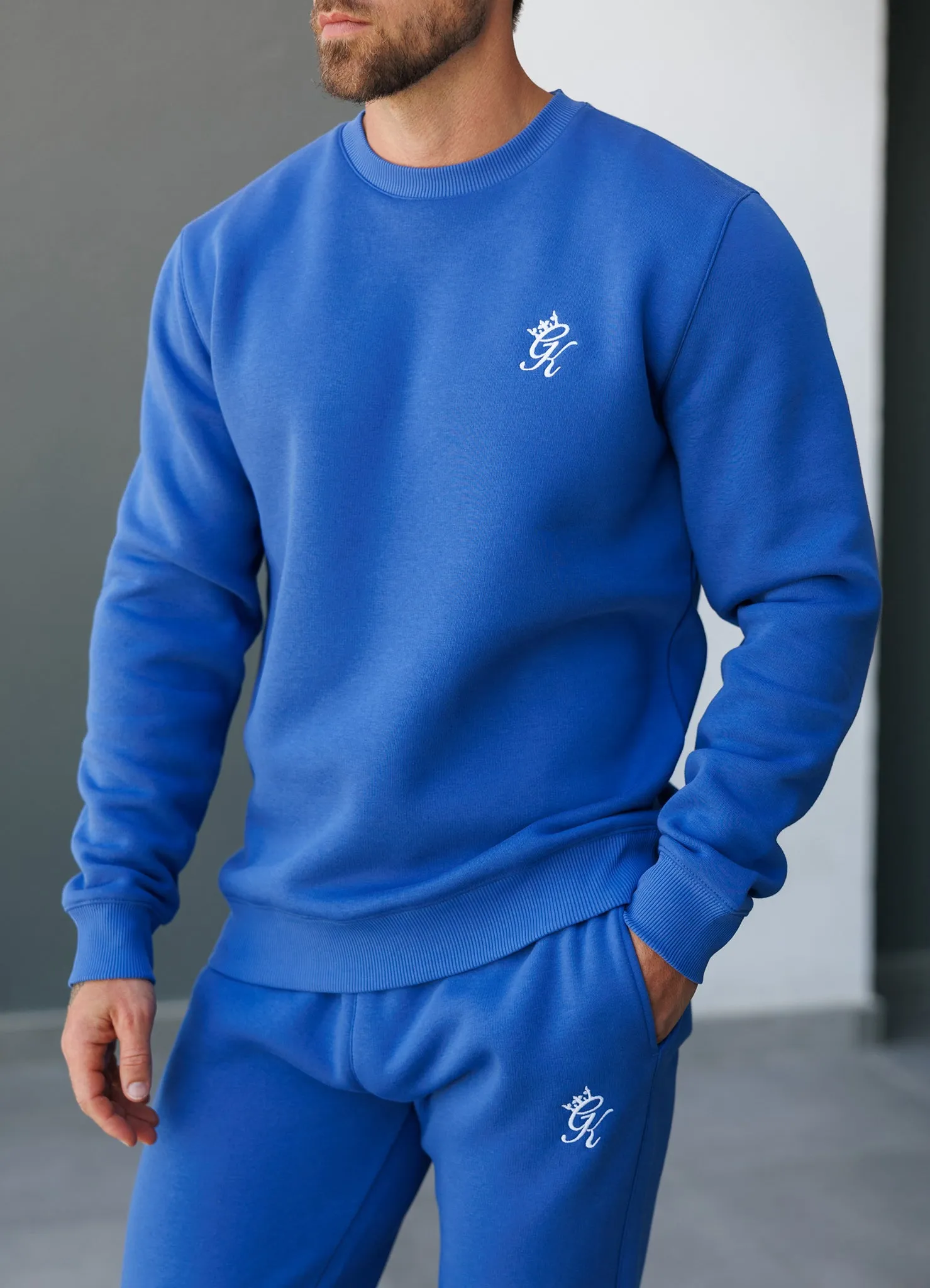 Gym King Fundamental Fleece Crew - Sonic Blue product thermal lining insulation Comfy Essentials