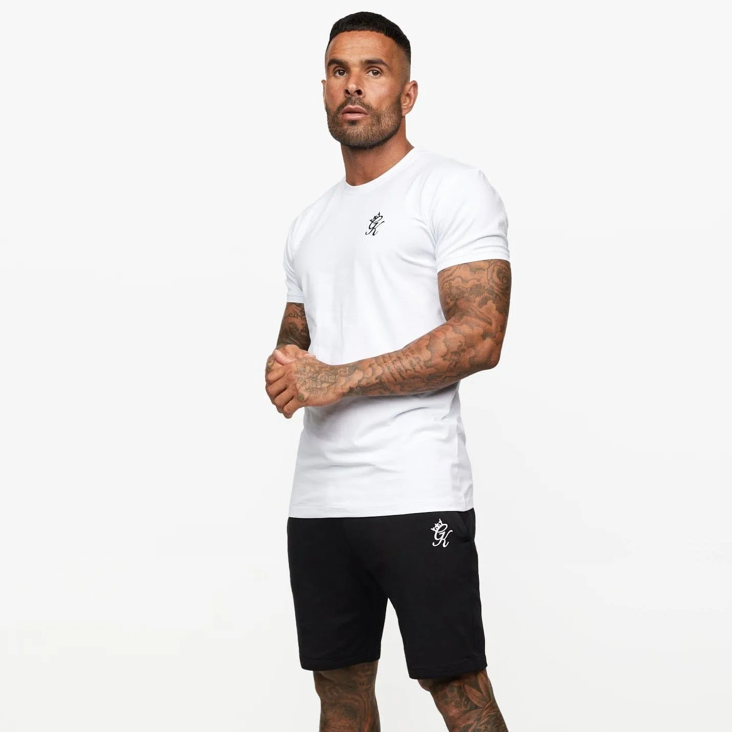 Gym King Fundamental Jersey Tee - White No Fade Technology