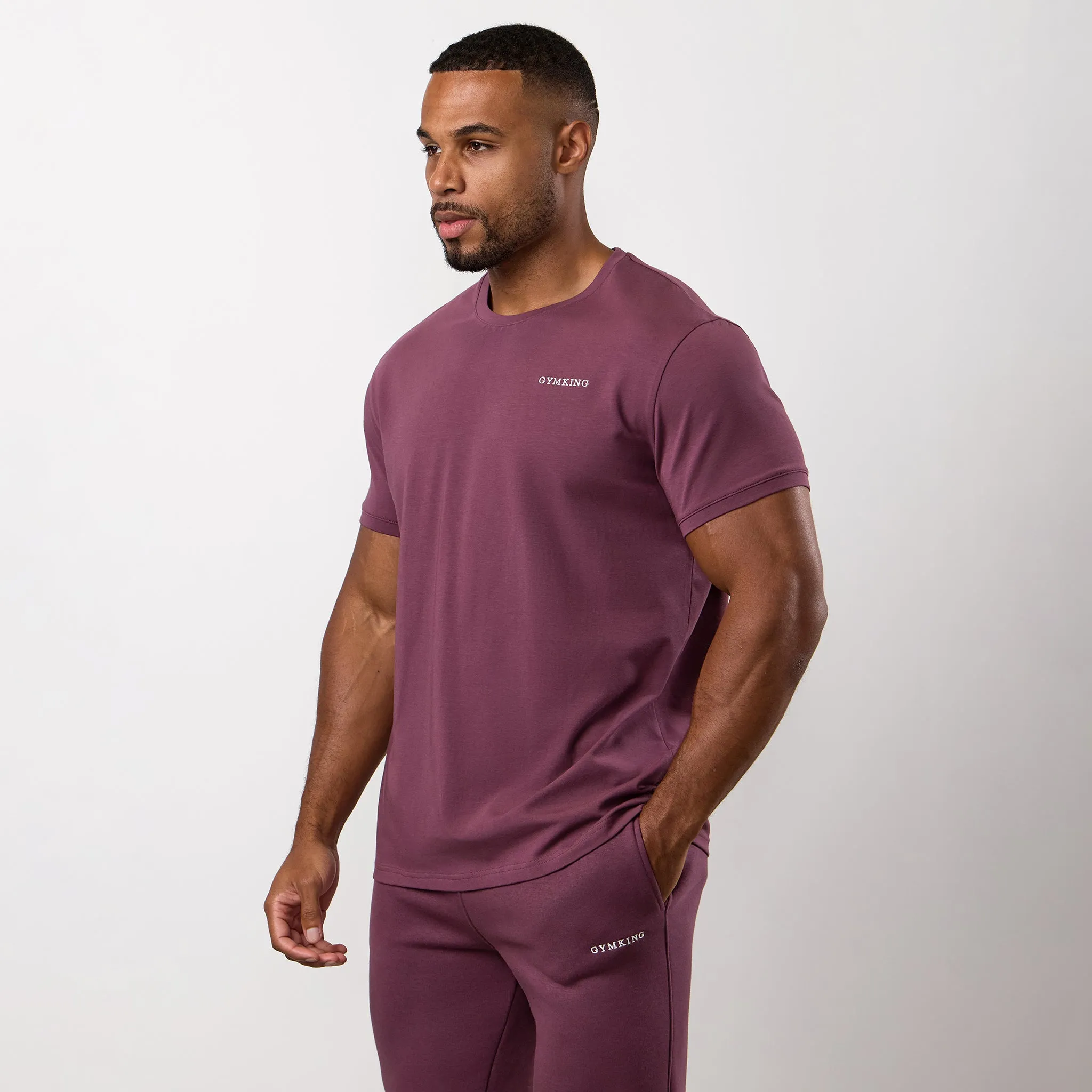 Trendy Tops Easter Gym King Fundamental Linear Tee - Mulberry