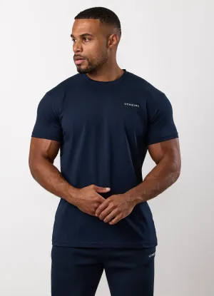 Everyday Casual Soft Layering Gym King Fundamental Linear Tee - Navy