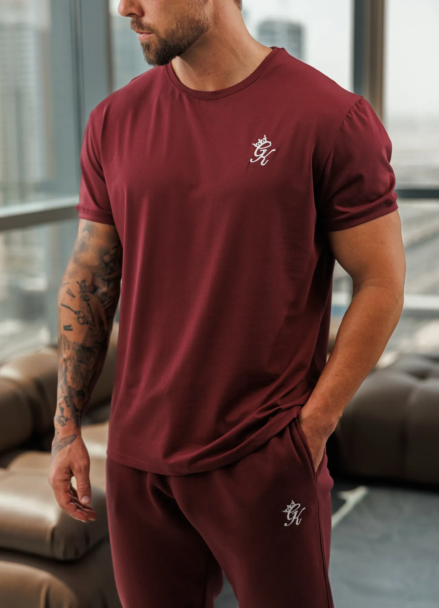 Gym King Fundamental Tee - Burgundy Comfy All-Day Sporty Chic