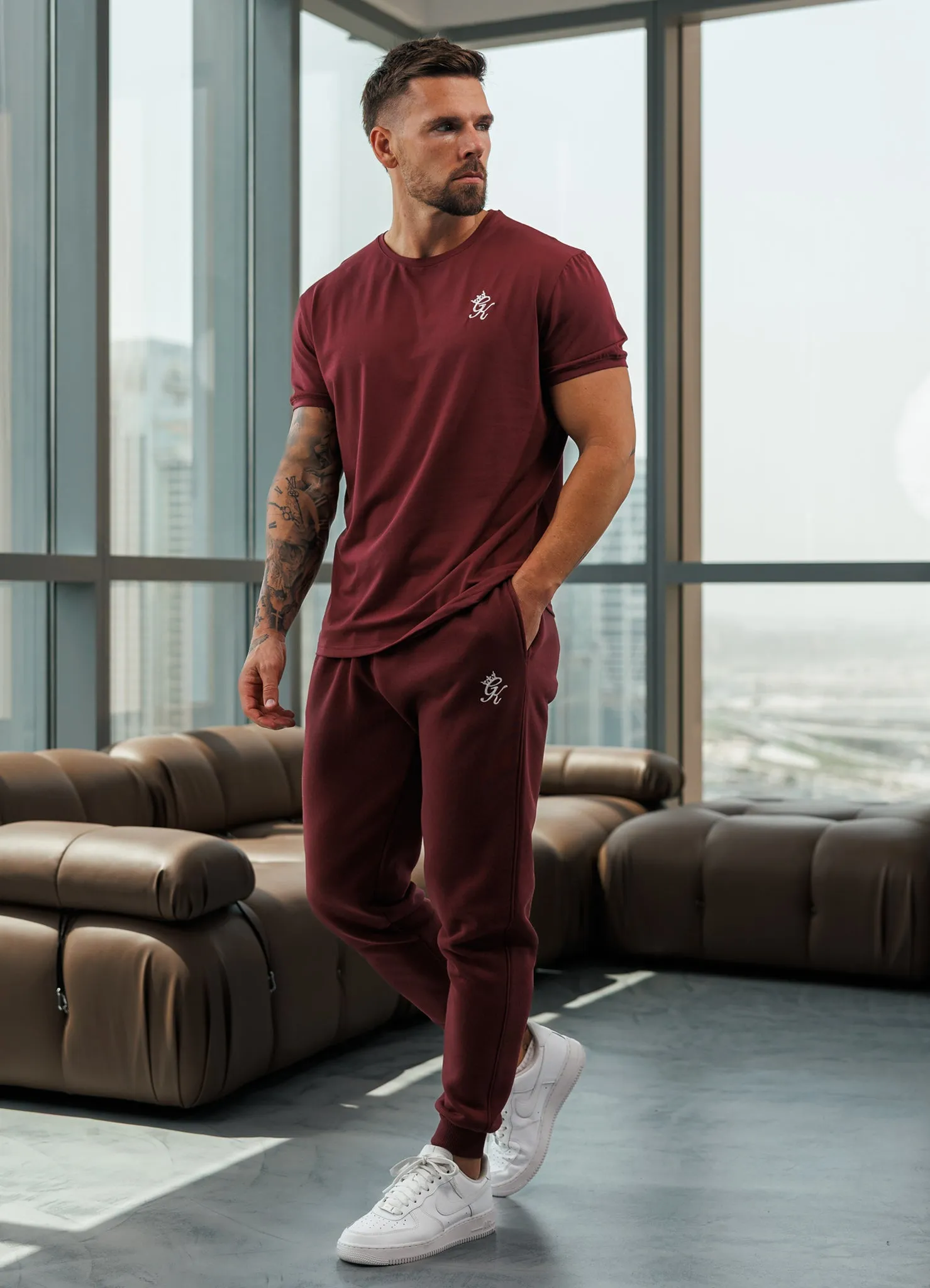 Relaxed Design EasyCare Fabric Gym King Fundamental Tee - Burgundy