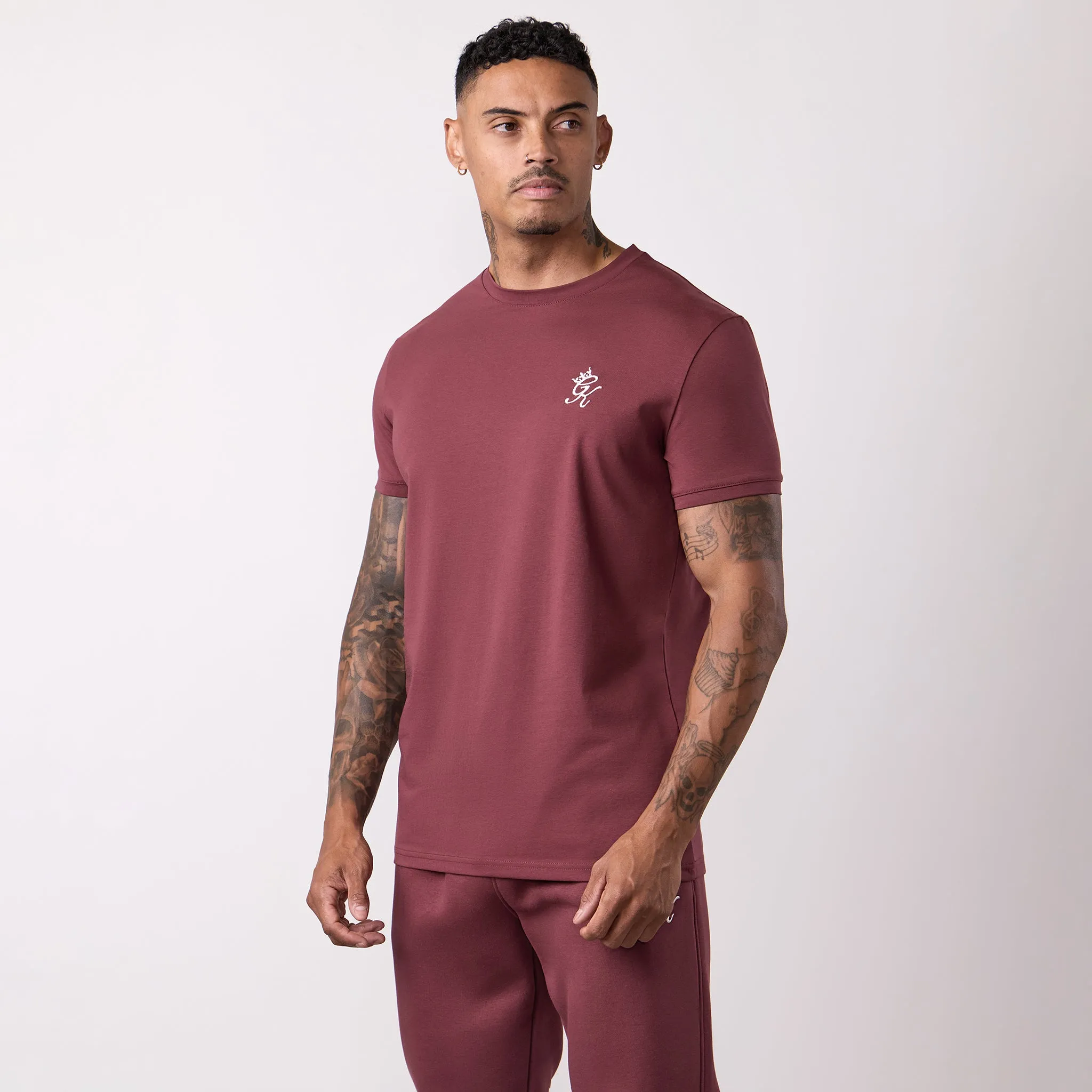 Gym King Fundamental Tee - Burgundy Breathable Comfort Wear