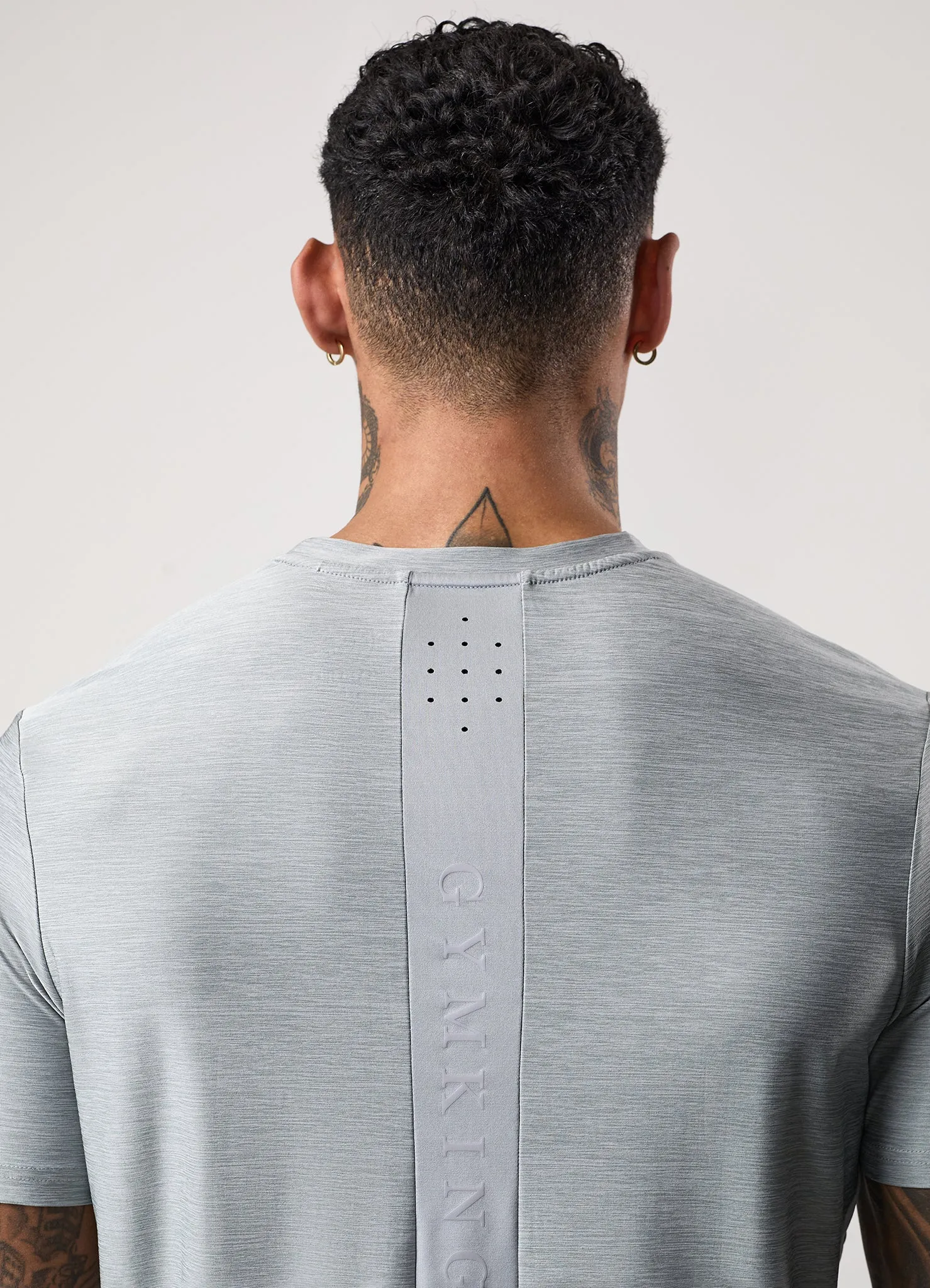 Gym King Fusion Hybrid Tee - Silver Grey Breathable Fit Wear