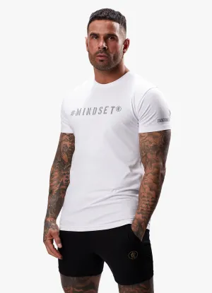 Fashionable Look Structured silhouette Gym King Mindset Jersey Tee - White