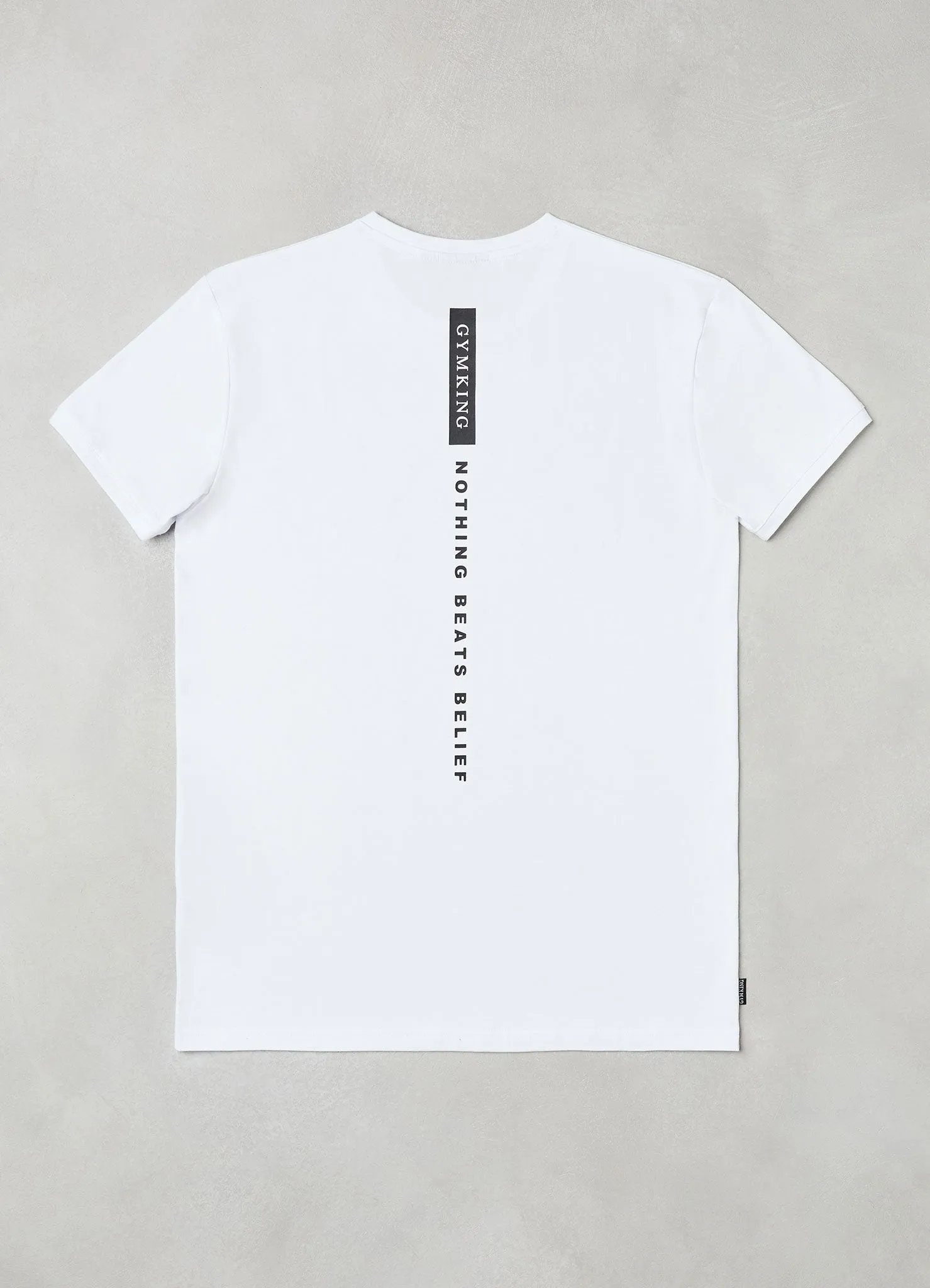 Smart Layering Vegan Gym King Nothing Beats Belief Tee - White