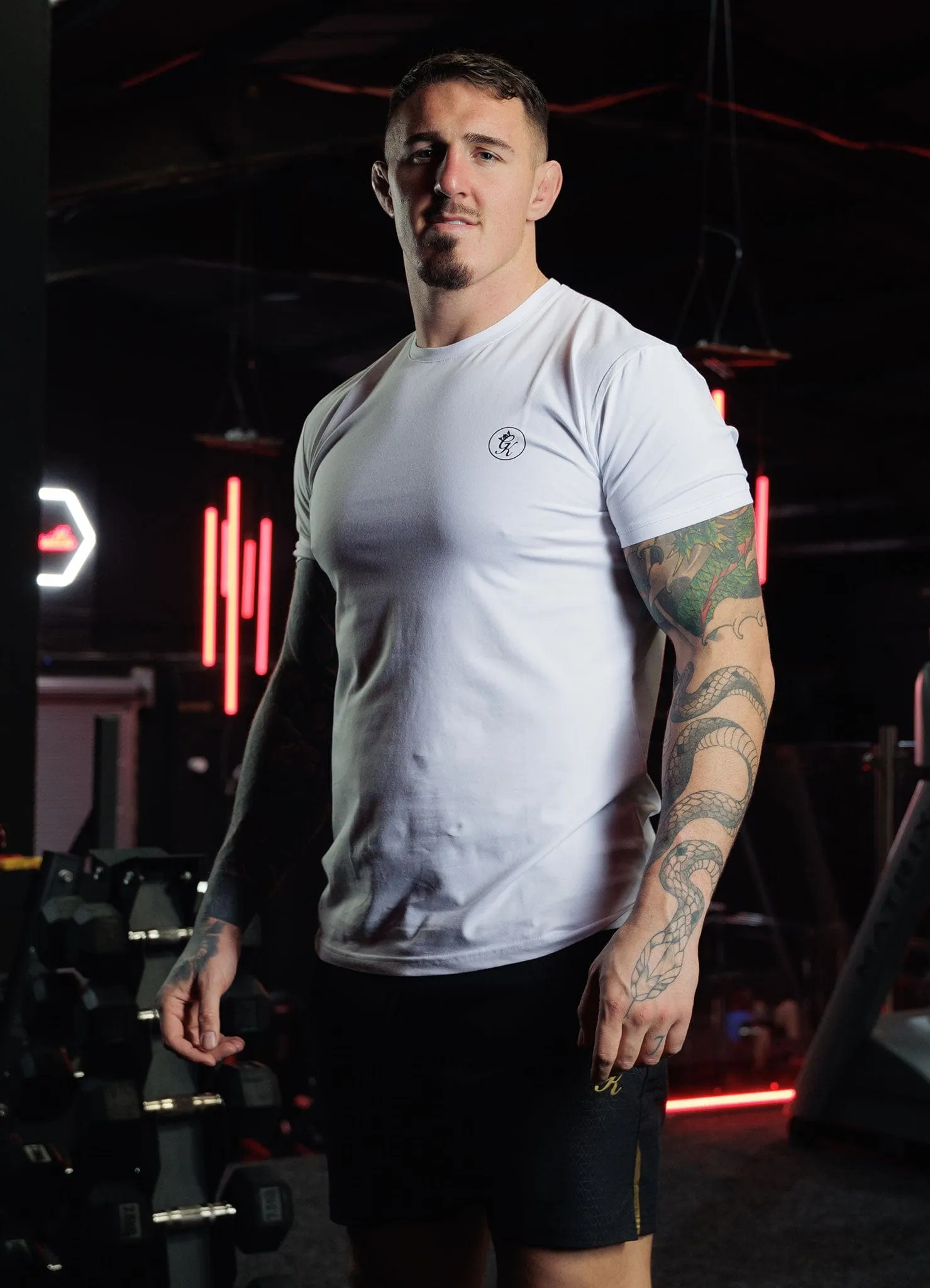 Gym King Nothing Beats Belief Tee - White Airflow Ventilation