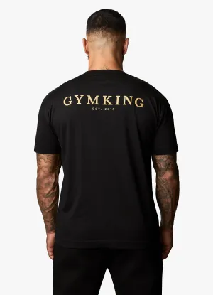 Non-toxic Gym King Oversized Logo T-shirt - Black/Gold