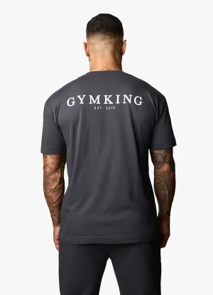 Gym King Oversized Logo T-shirt - Dark Pewter Cool and Chic Abstract print