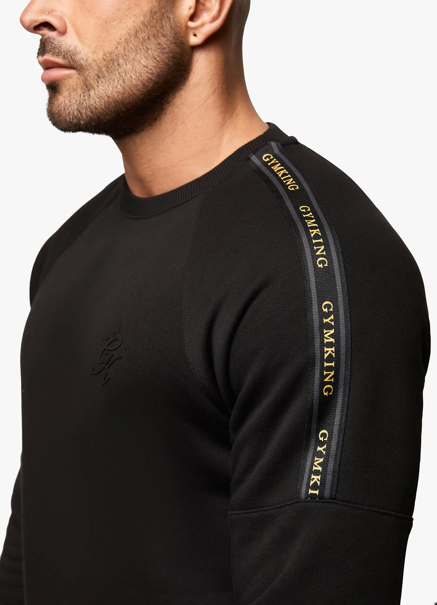 Gym King Premium Taped Crew - Black/Gold Chill Wearable