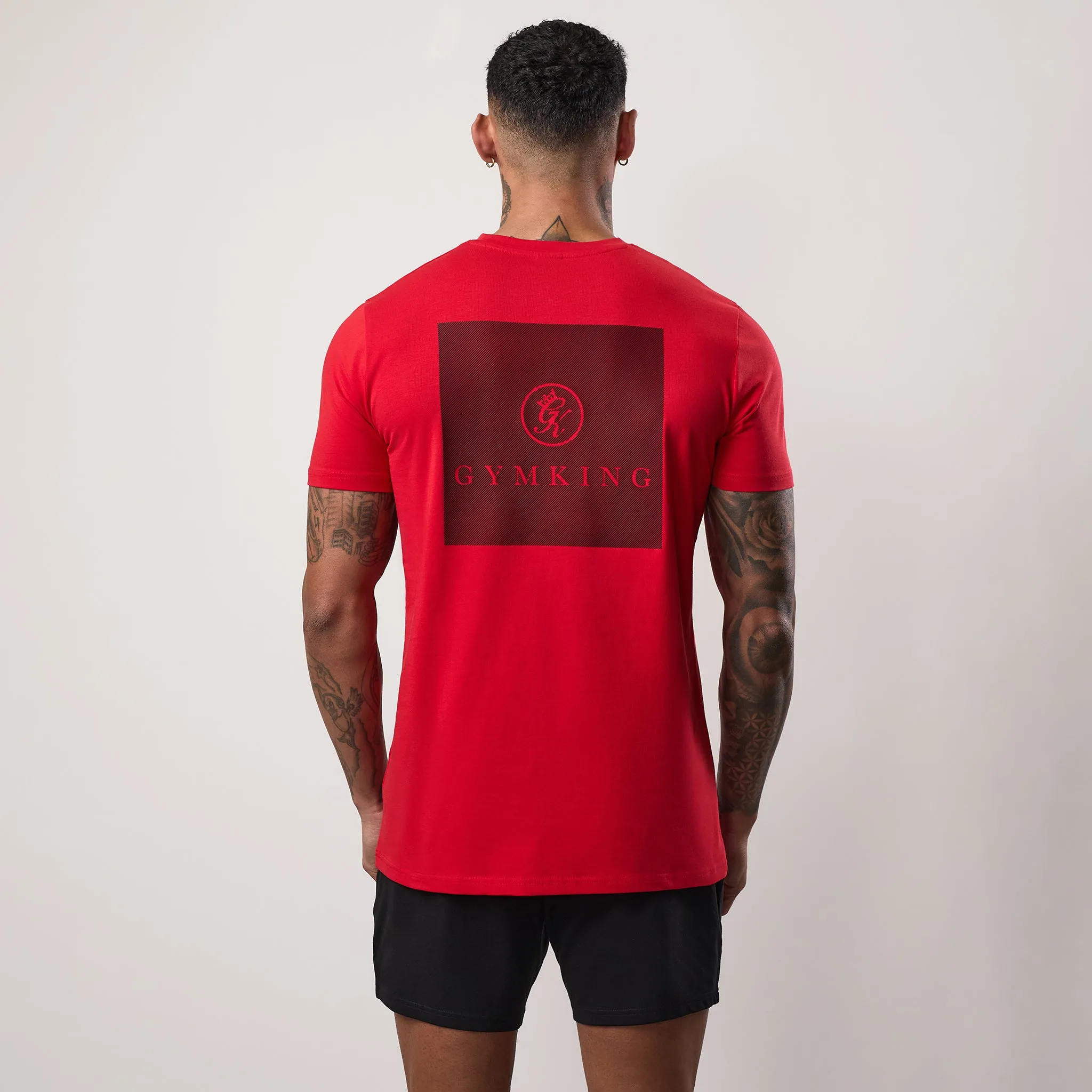 Playful Design Cozy Apparel Gym King Pro Graphic Tee - Crimson Red