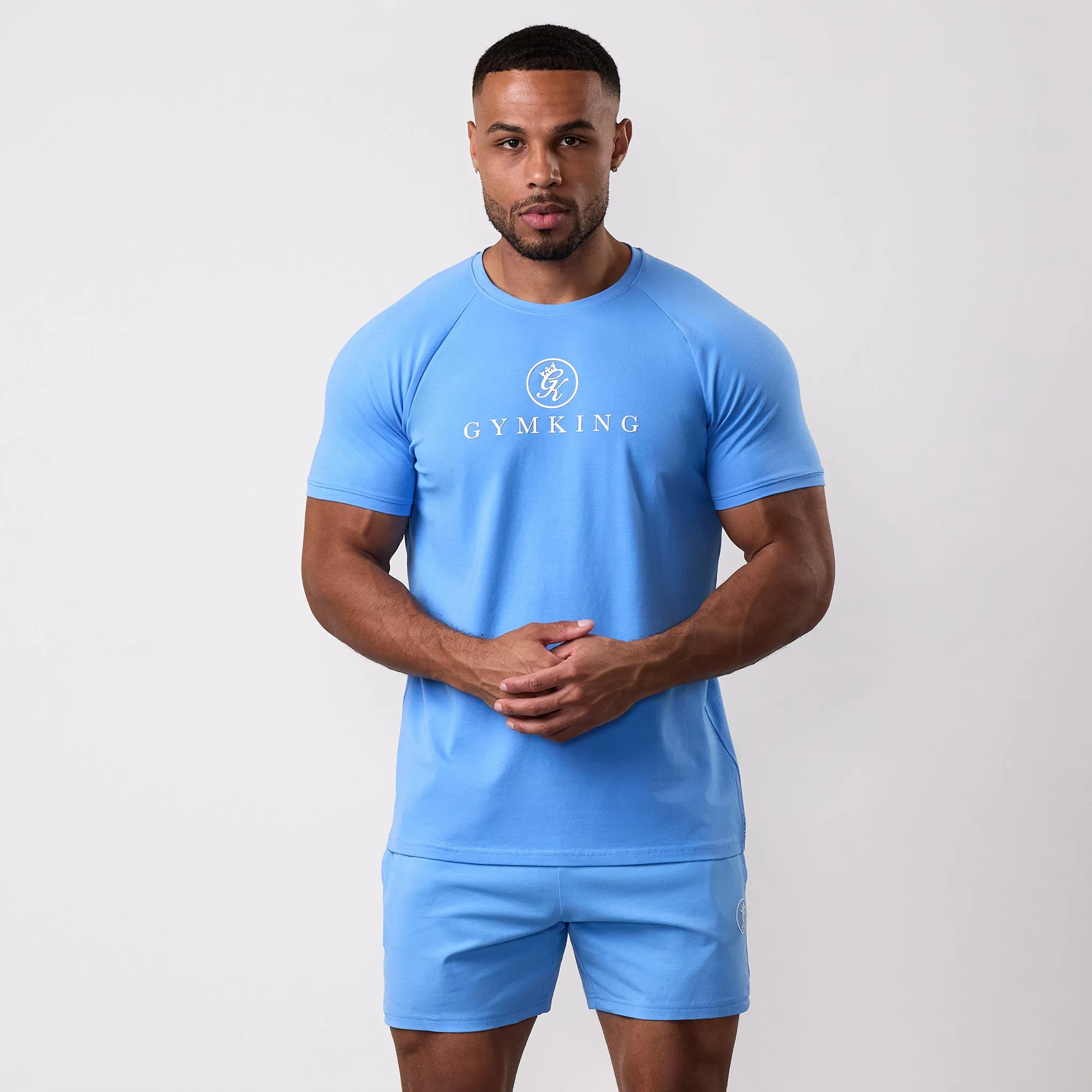 Gym King Pro Jersey Tee - Azure Blue Lightweight Design